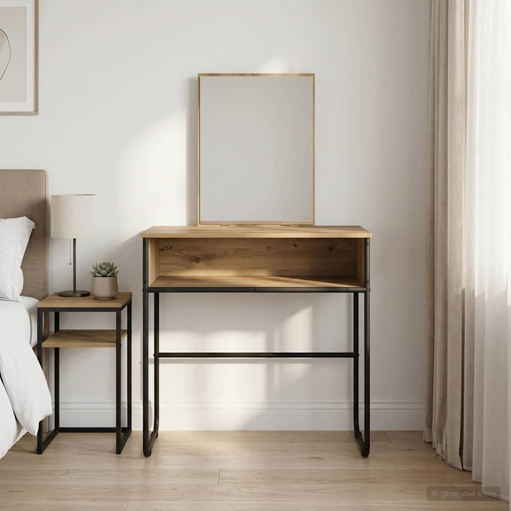 vidaXL Schminktisch Artisan-Eiche 81 x 40 x 131 cm Holzwerkstoff
