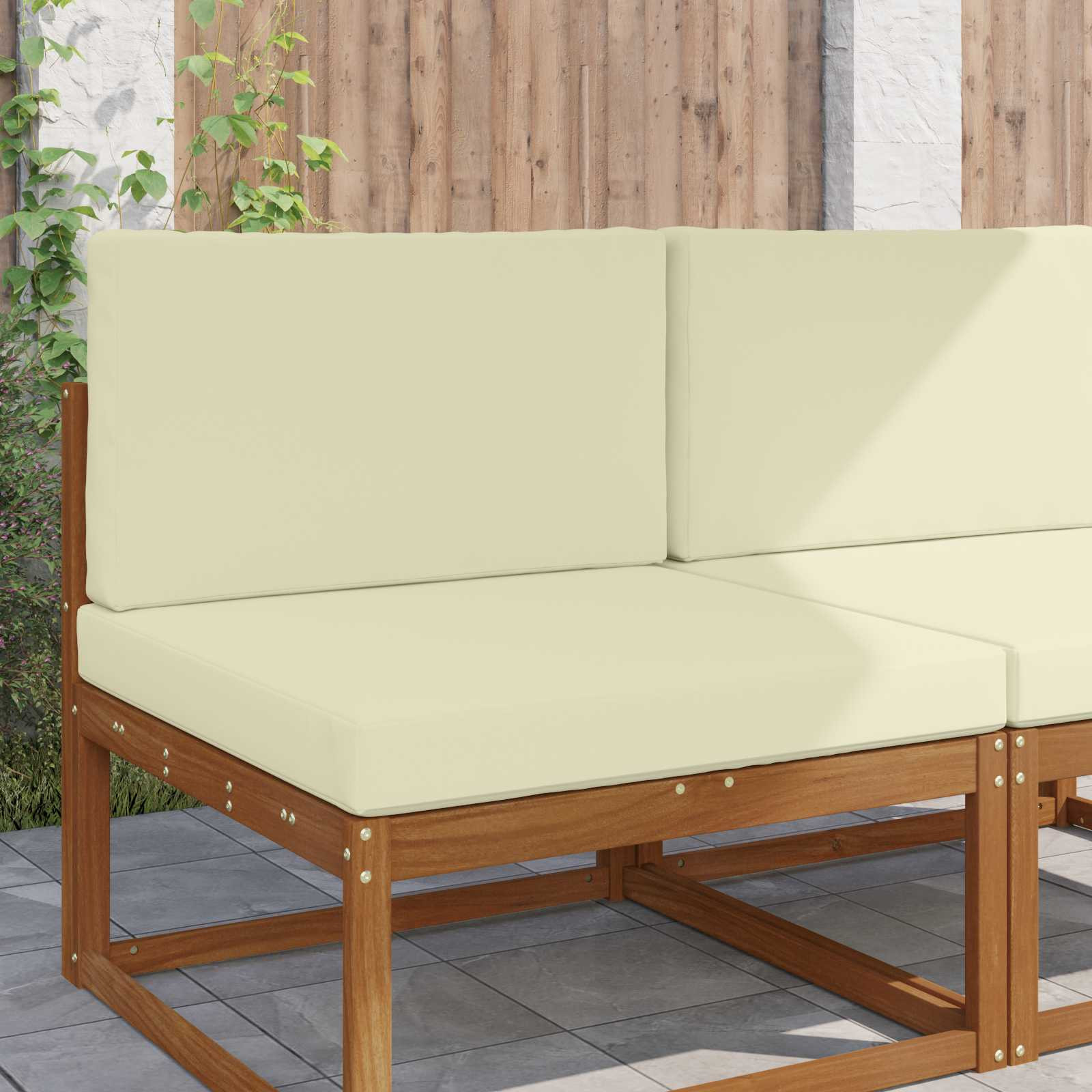 vidaXL Sofakissen für draußen 2 pcs Creme Polyester