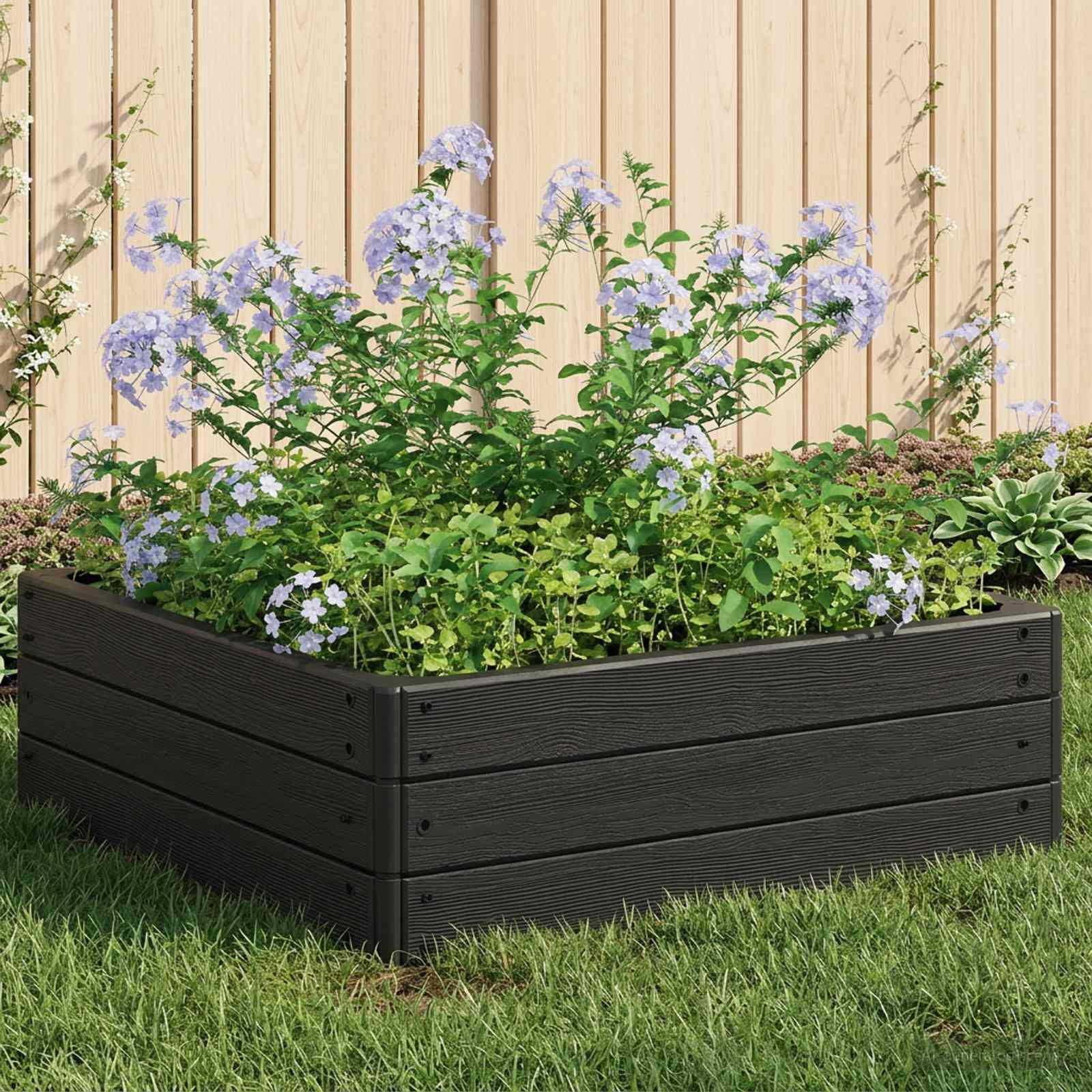 vidaXL Hochbeet Schwarz 75,5 x 75,5 x 25 cm PP