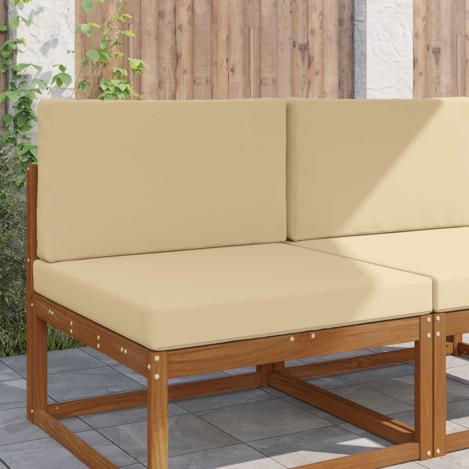 vidaXL Sofakissen für draußen 2 pcs Beige Polyester