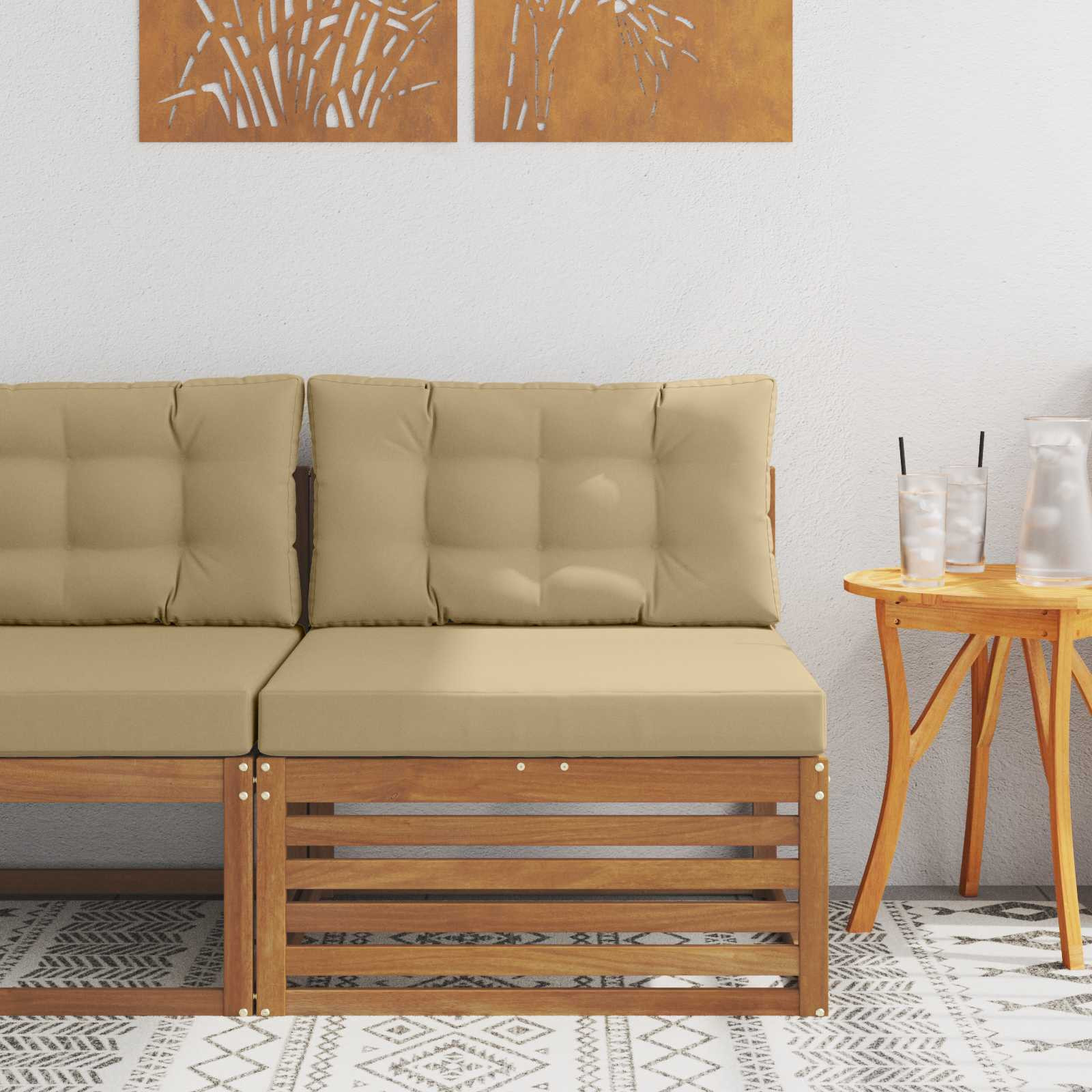 vidaXL Outdoor Mittelsofa Massivholz Akazie Natur