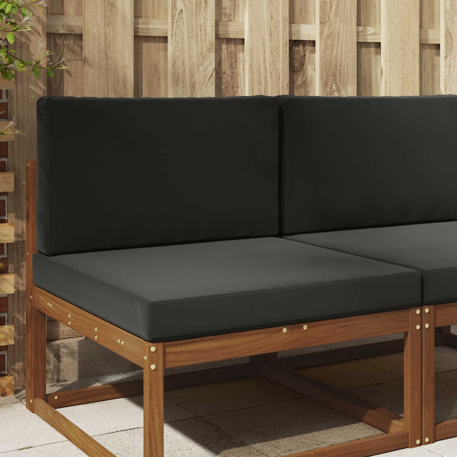 vidaXL Sofakissen für draußen 2 pcs Schwarz Polyester