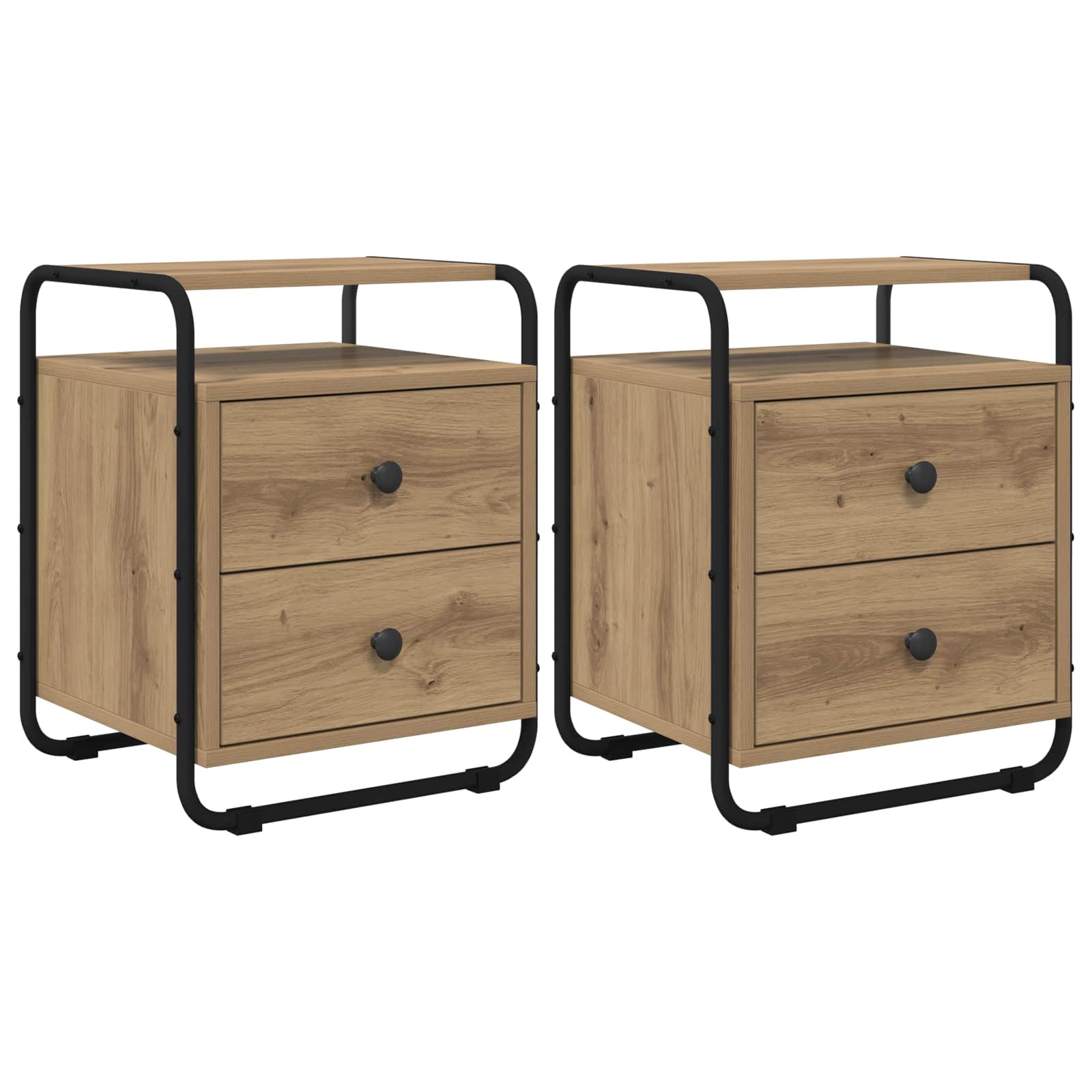 vidaXL Nachttisch 2 Stk. Artisan-Eiche Holzwerkstoff