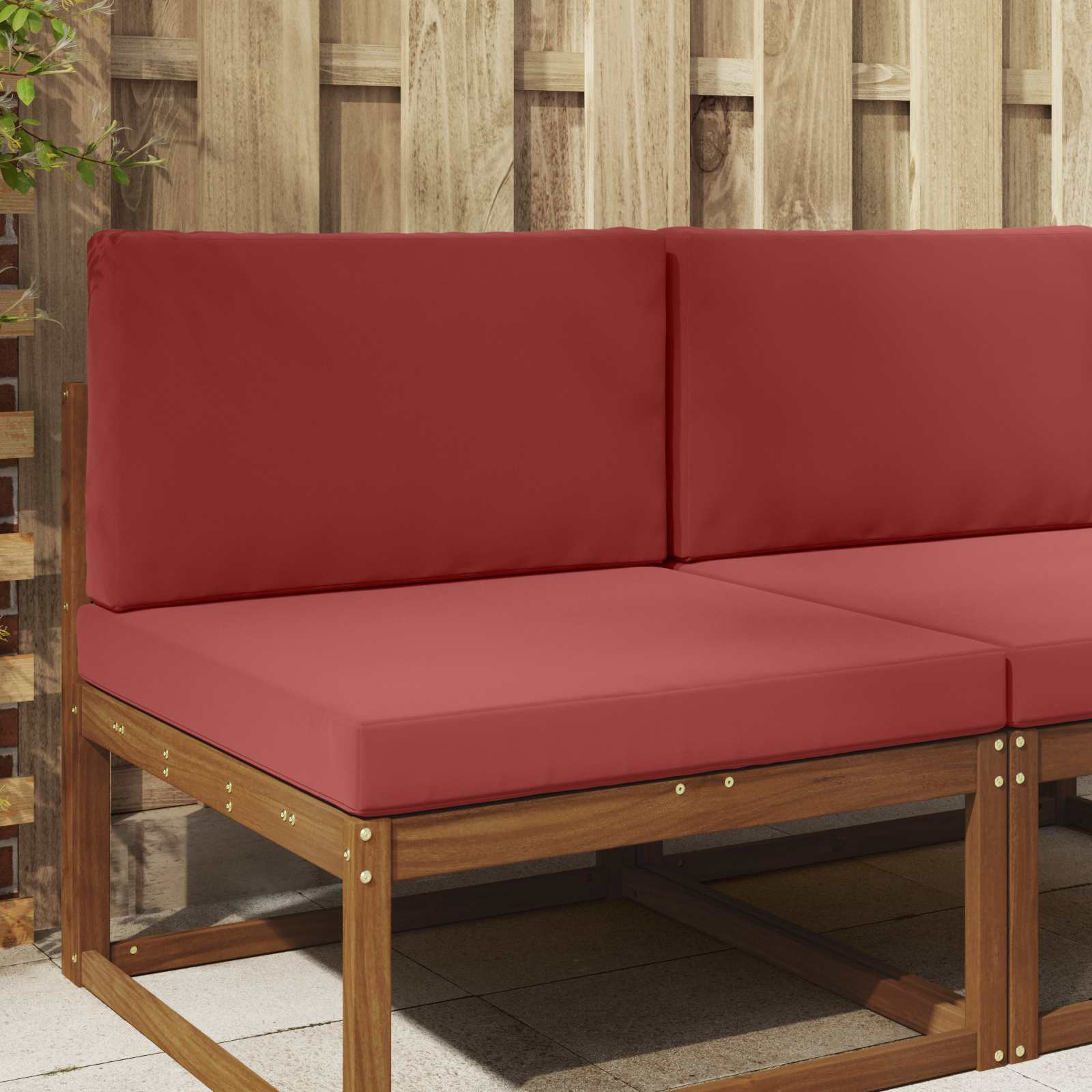 vidaXL Sofakissen für draußen 2 pcs Weinrot Polyester
