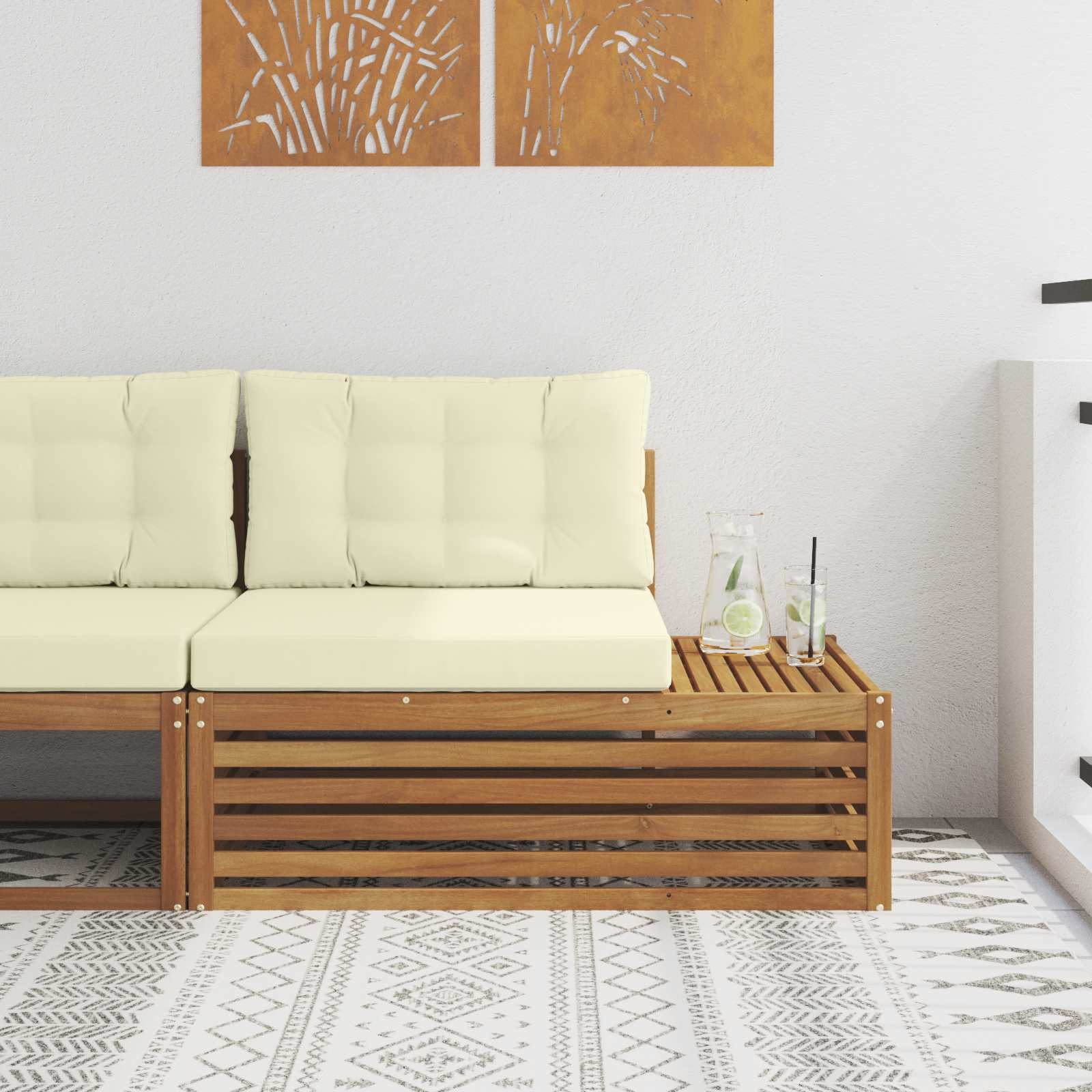 vidaXL Outdoor Endsofa Natur 115 x 83 x 73 cm Massivholz Akazie