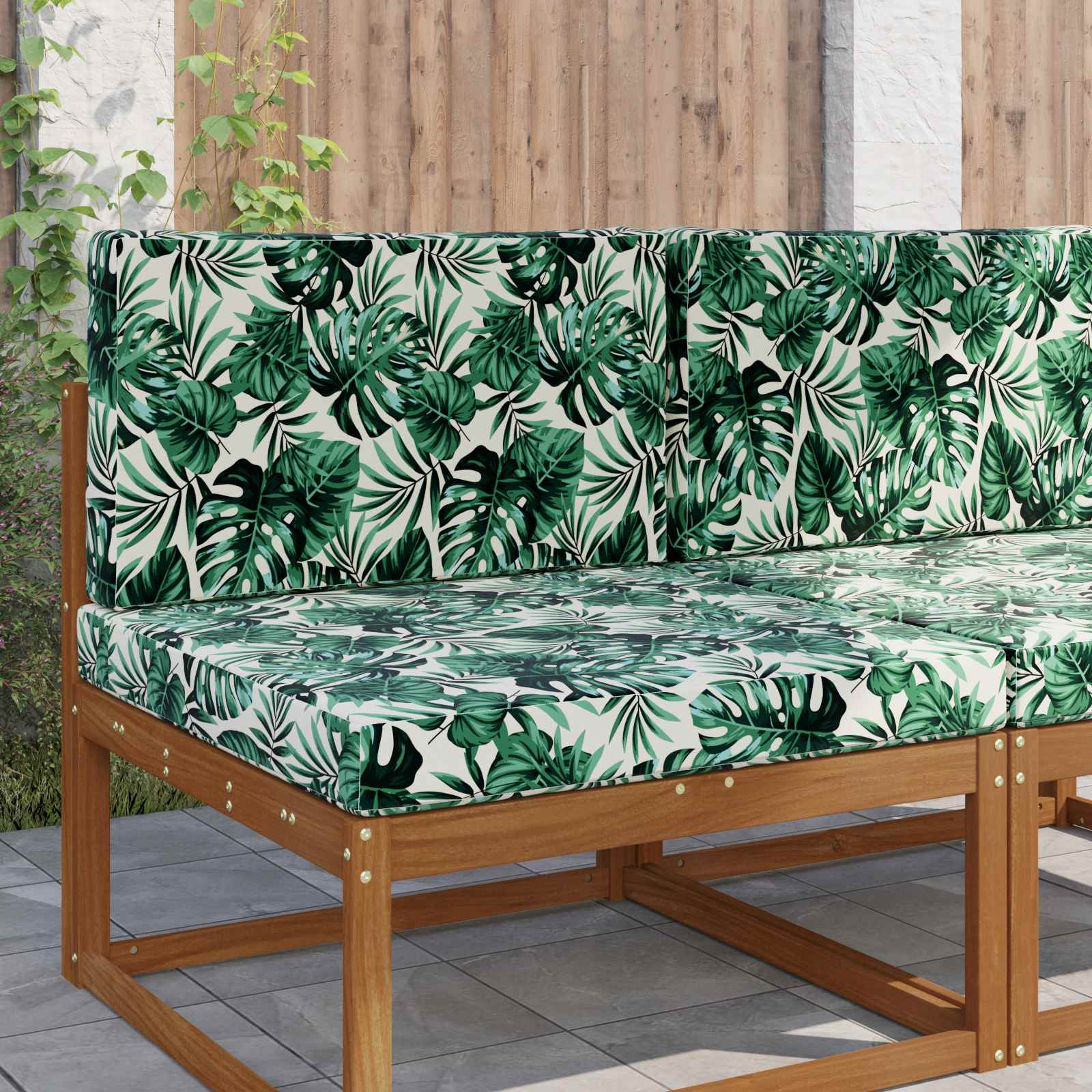 vidaXL Sofakissen für draußen 2 pcs Blattmuster Polyester