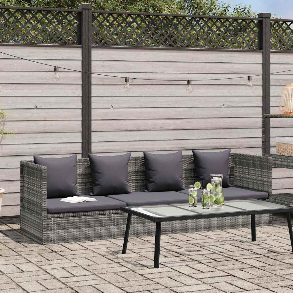 vidaXL Garten-Sofabett 200x60 cm Poly Rattan Grau