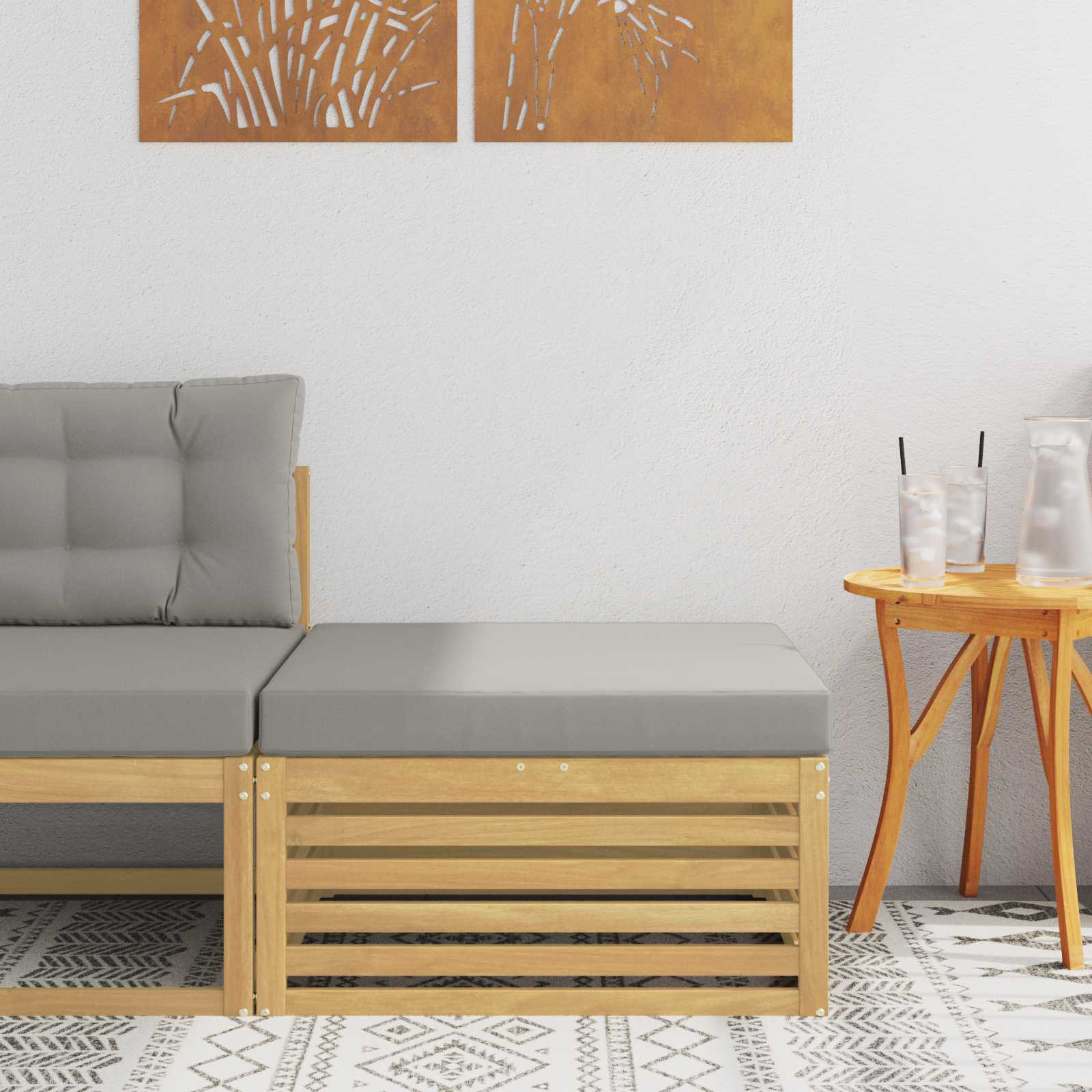vidaXL Outdoor-Fußhocker Massivholz Akazie Weiß