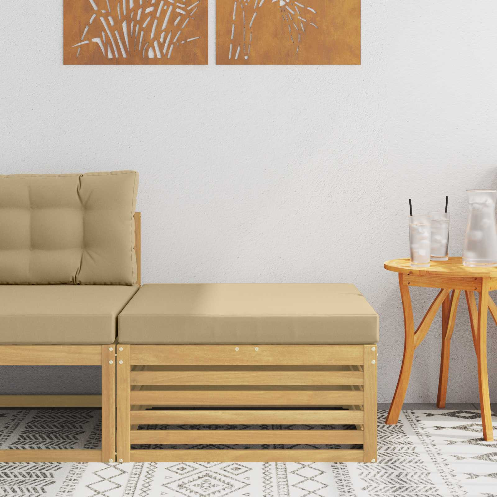 vidaXL Outdoor-Fußhocker Massivholz Akazie Weiß