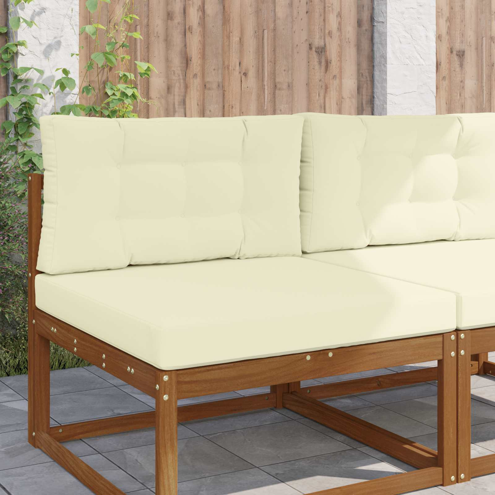 vidaXL Sofakissen für draußen 2 pcs Creme Polyester