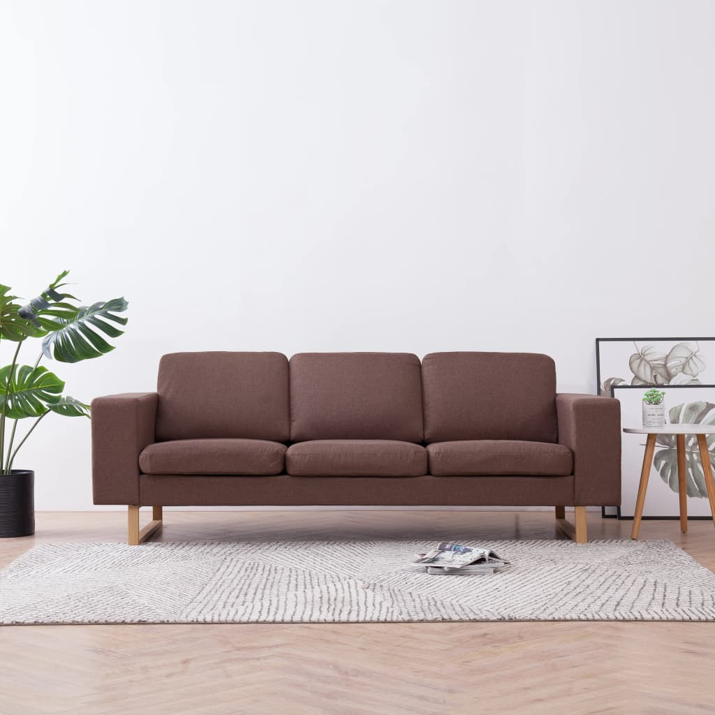 vidaXL 3-Sitzer-Sofa Stoff Braun