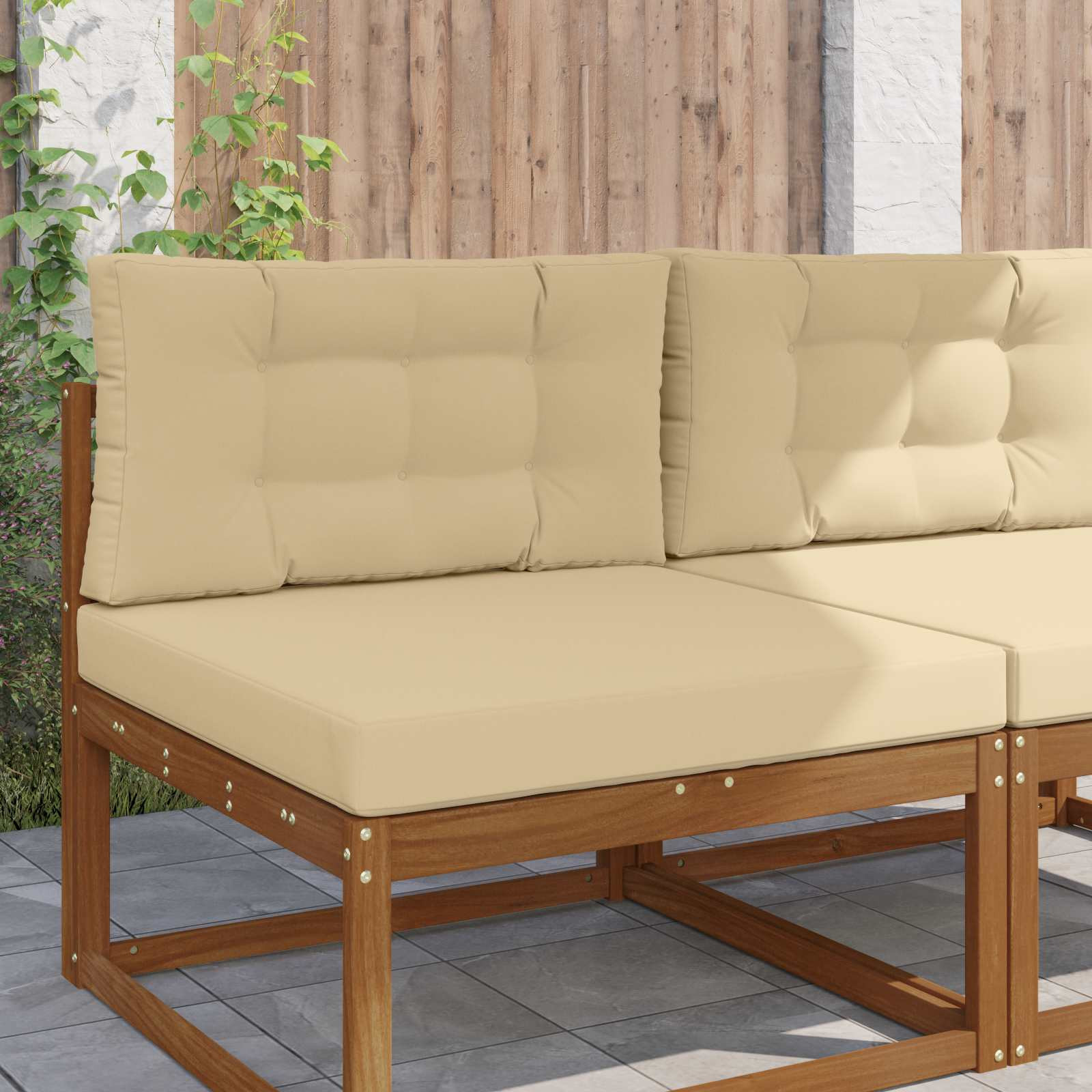 vidaXL Sofakissen für draußen 2 pcs Beige Polyester