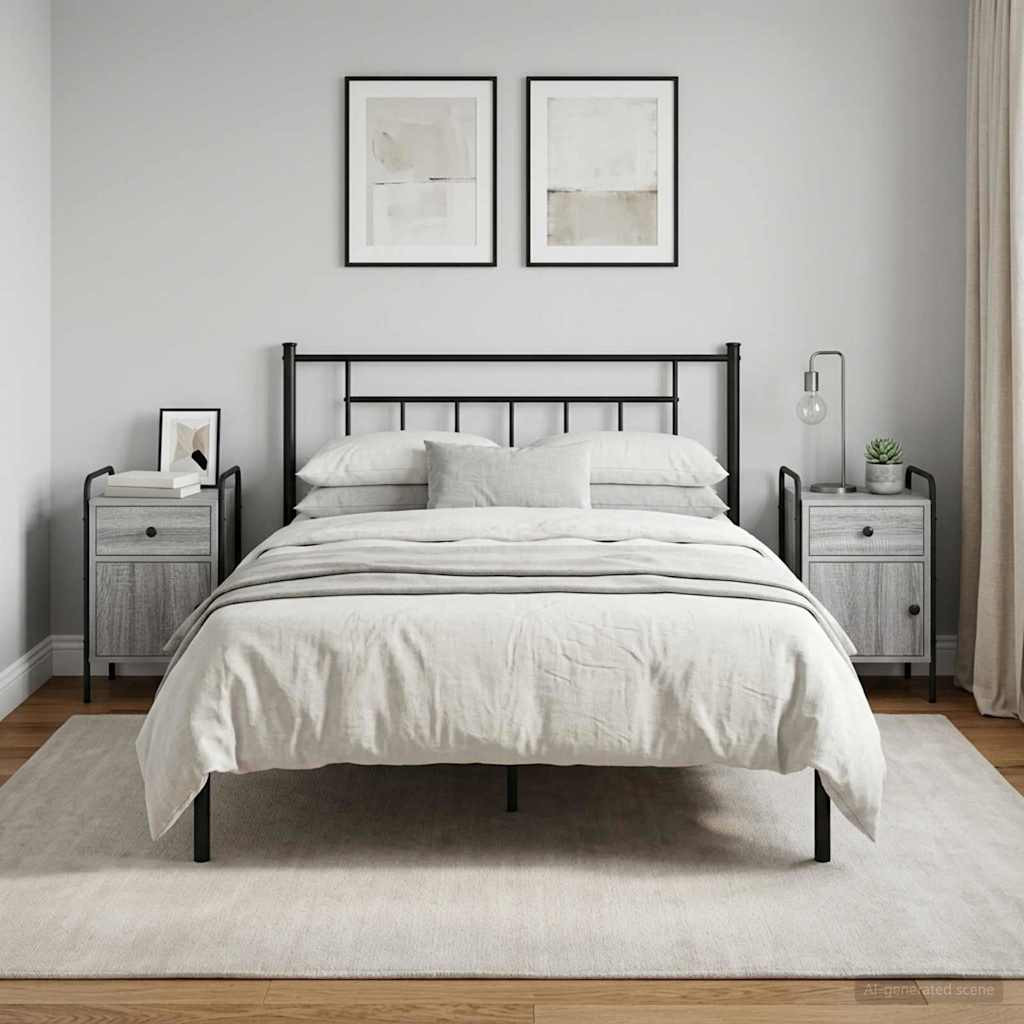 vidaXL Nachttisch 2 Stk. Grau Sonoma 35 x 36,5 x 61 cm Holzwerkstoff