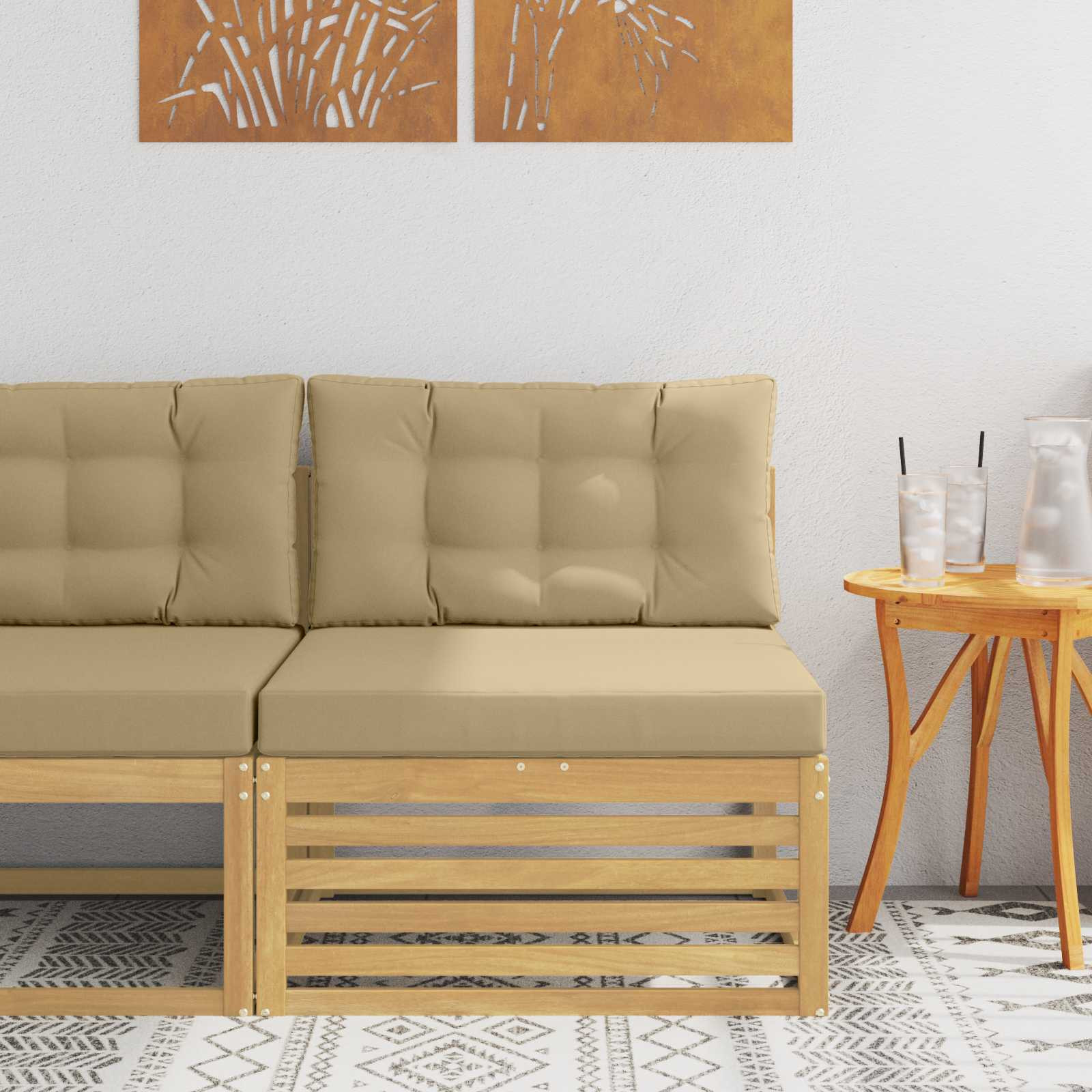 vidaXL Outdoor Mittelsofa Massivholz Akazie Weiß