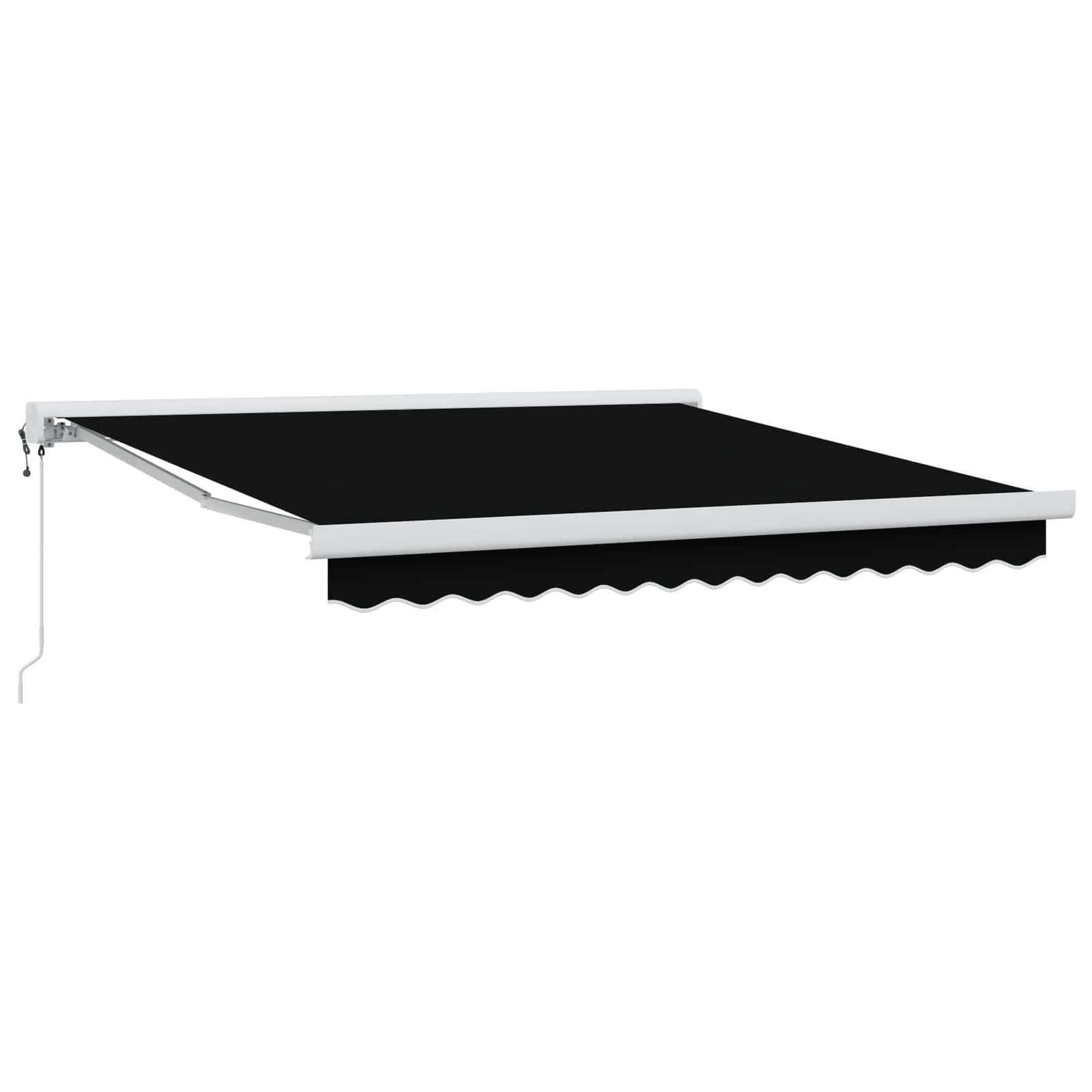 vidaXL Ausziehbare Markise Schwarz 350 x 250 cm Stoff und Metall