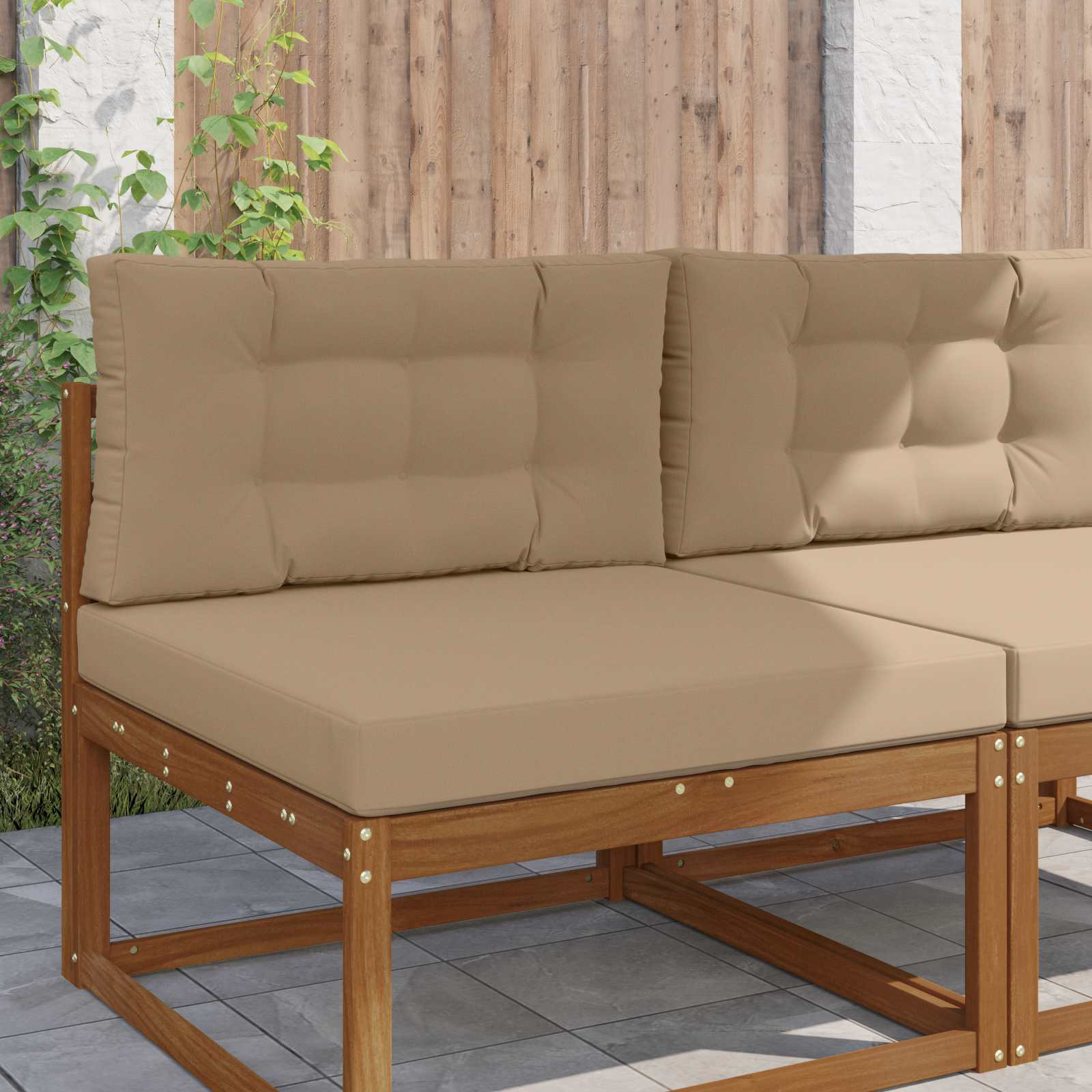 vidaXL Sofakissen für draußen 2 pcs Taupe Polyester