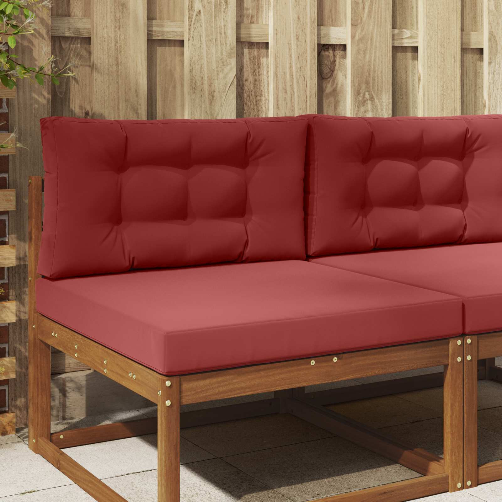 vidaXL Sofakissen für draußen 2 pcs Weinrot Polyester
