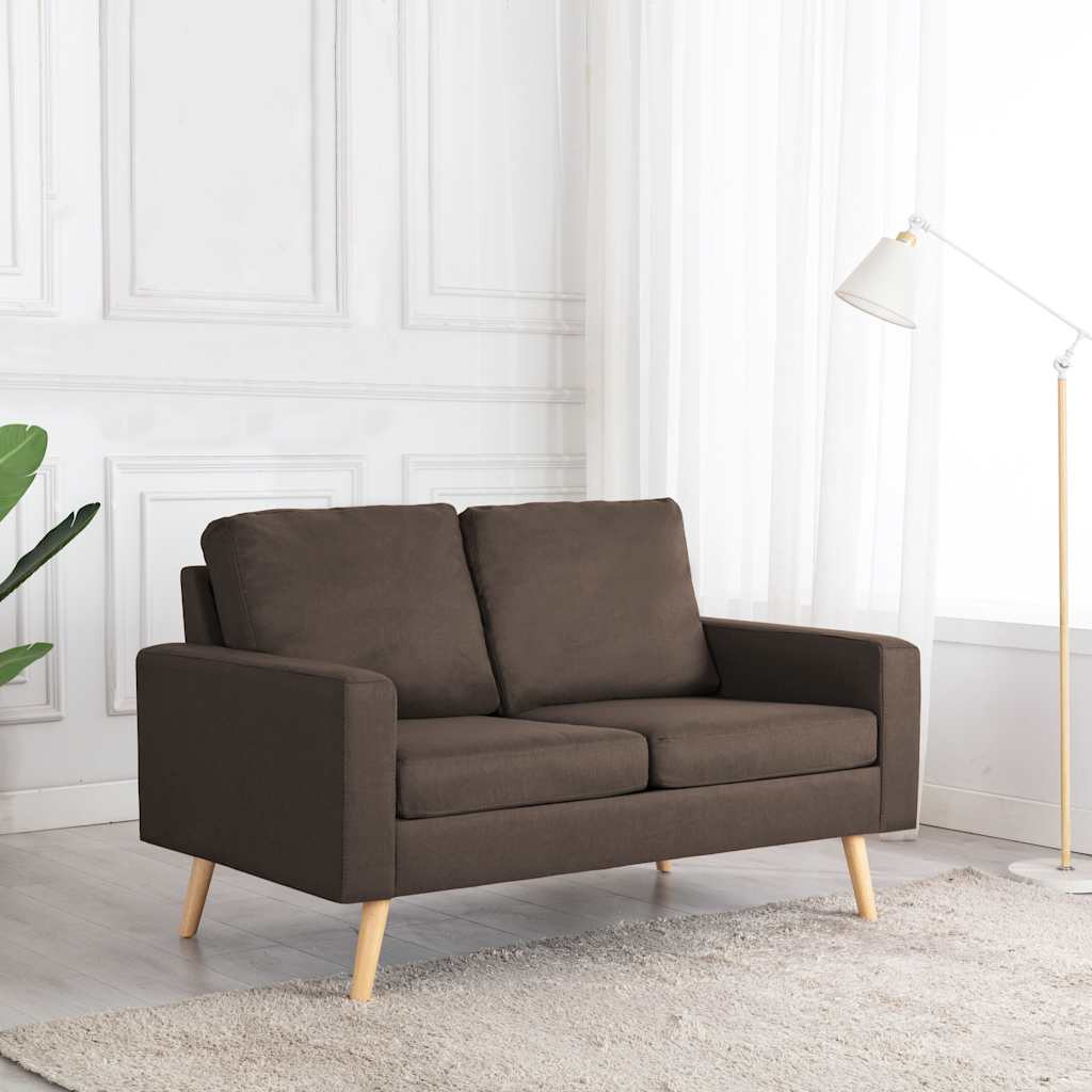 vidaXL 2-Sitzer-Sofa Braun Stoff