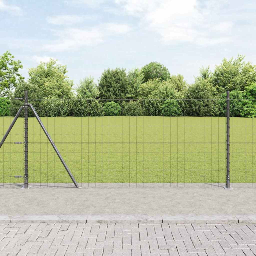 vidaXL Euro-Zaun mit Betonsockel 10 x 0,8 m PVC-beschichteter Stahl