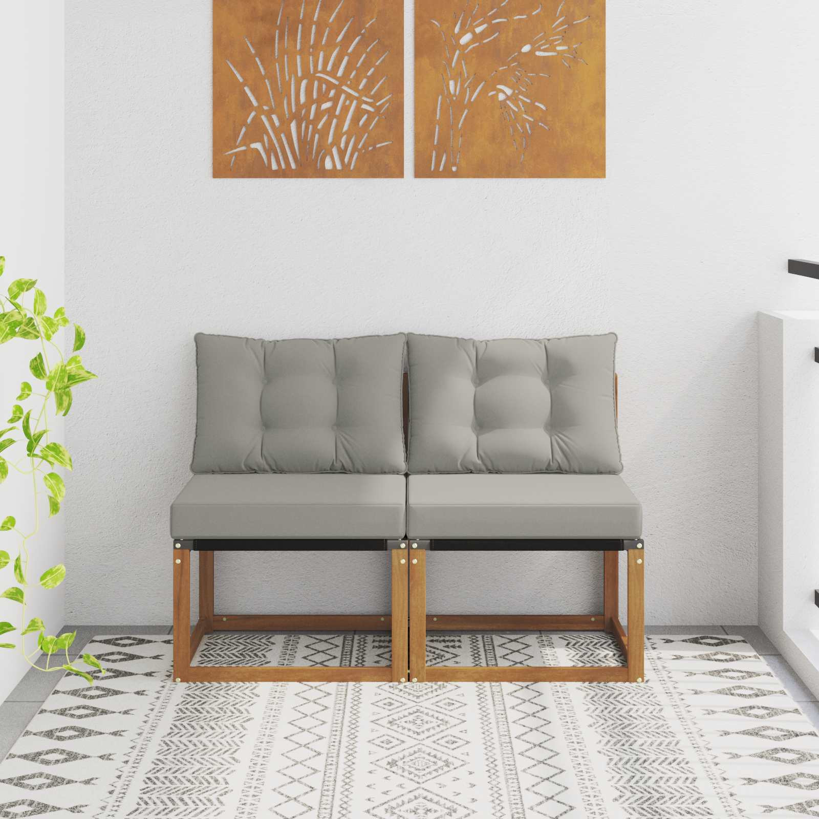 vidaXL 2 Stück Outdoor Mittelsofa