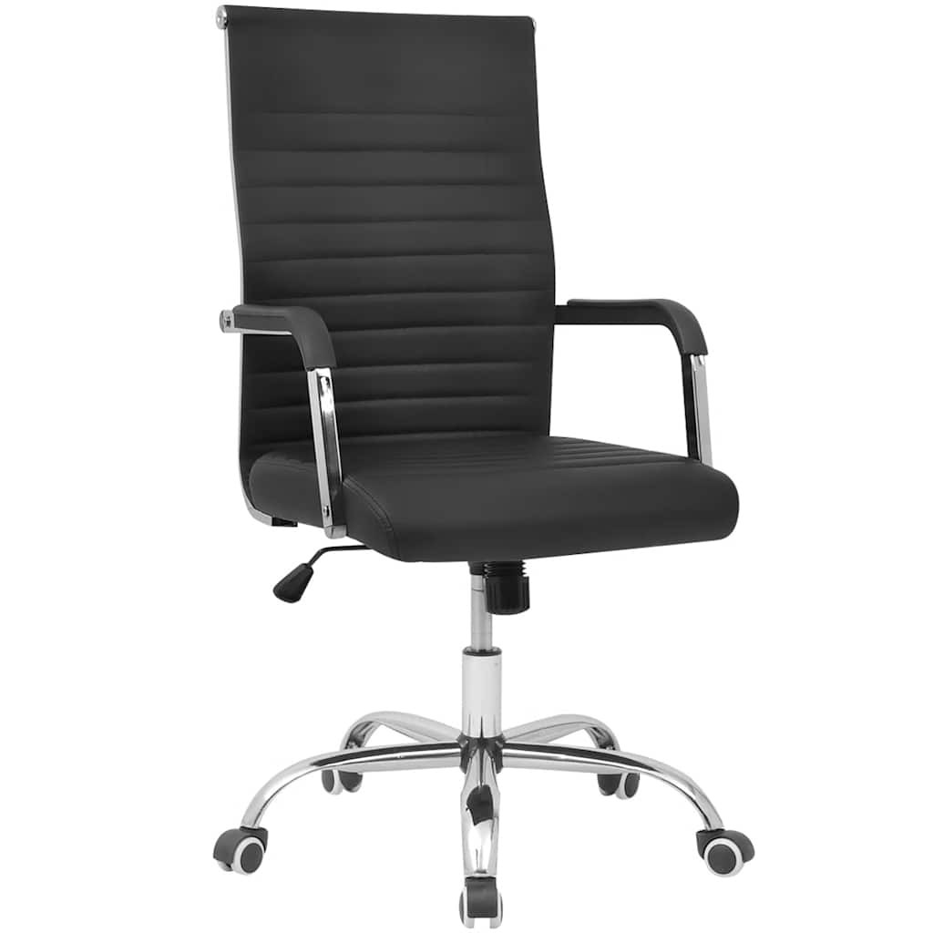 vidaXL Bürostuhl Kunstleder 55x63 cm Schwarz