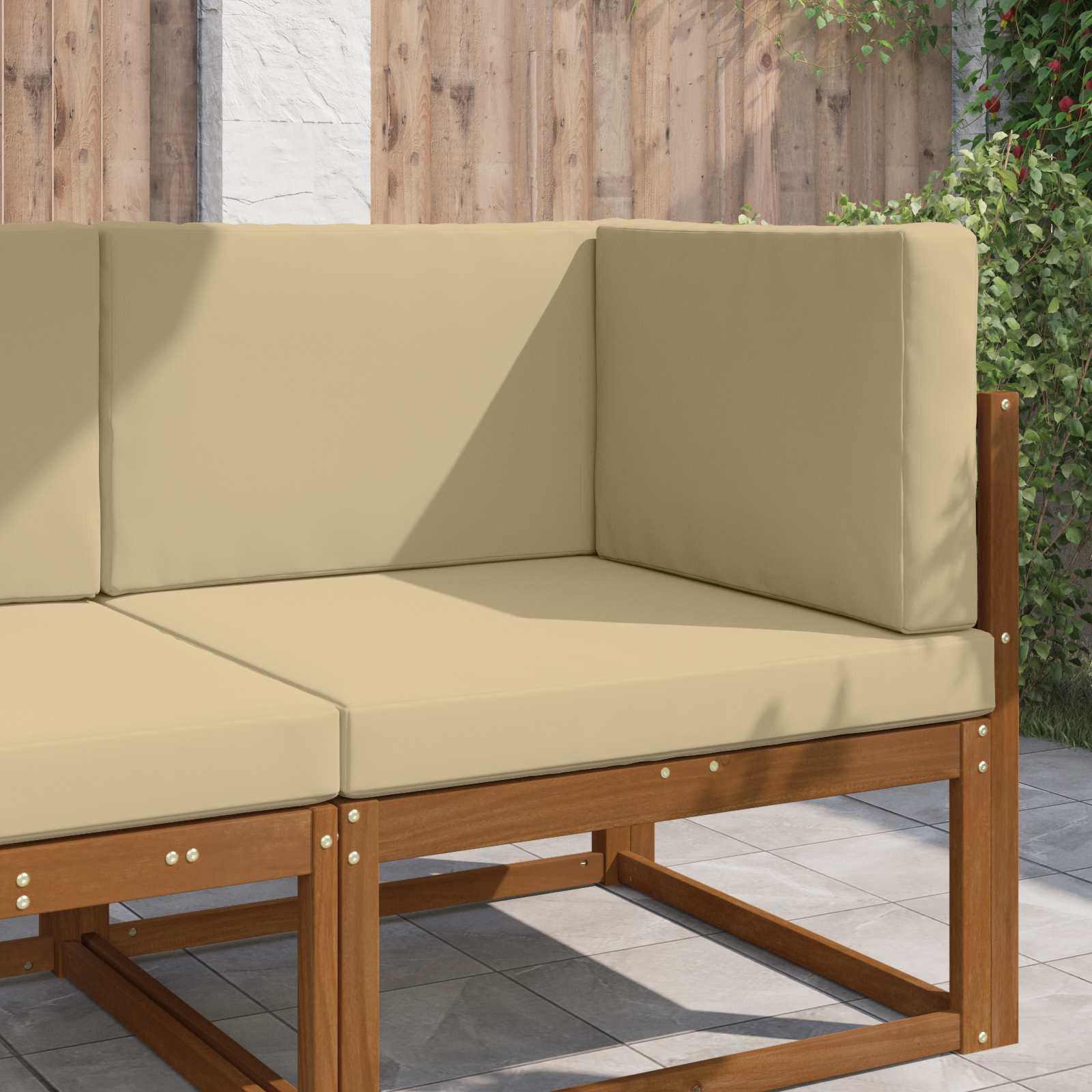 vidaXL Sofakissen für draußen 3 pcs Beige Polyester