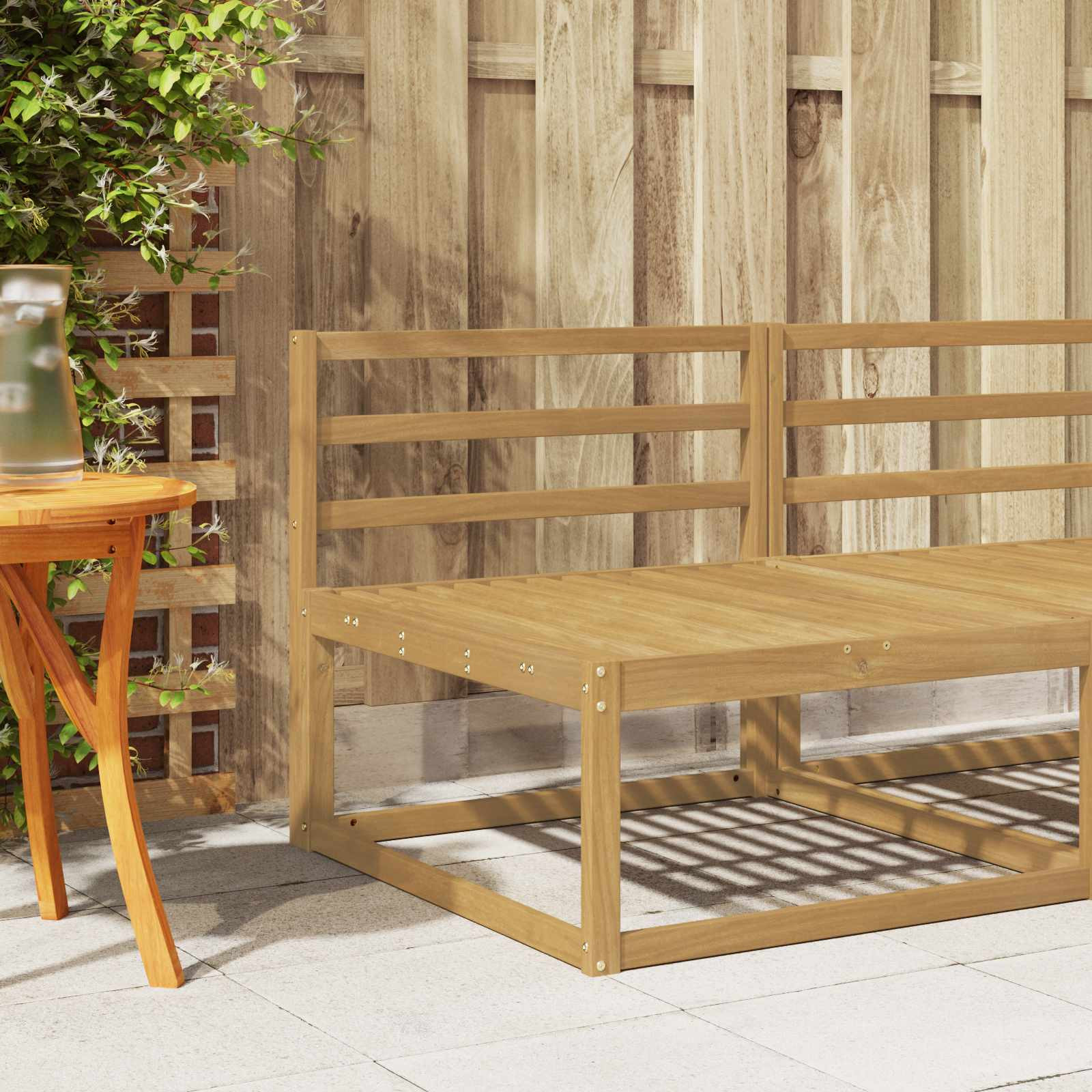 vidaXL Rückenlehnenmodul Weiß 79 x 4 x 73 cm Massivholz Akazie