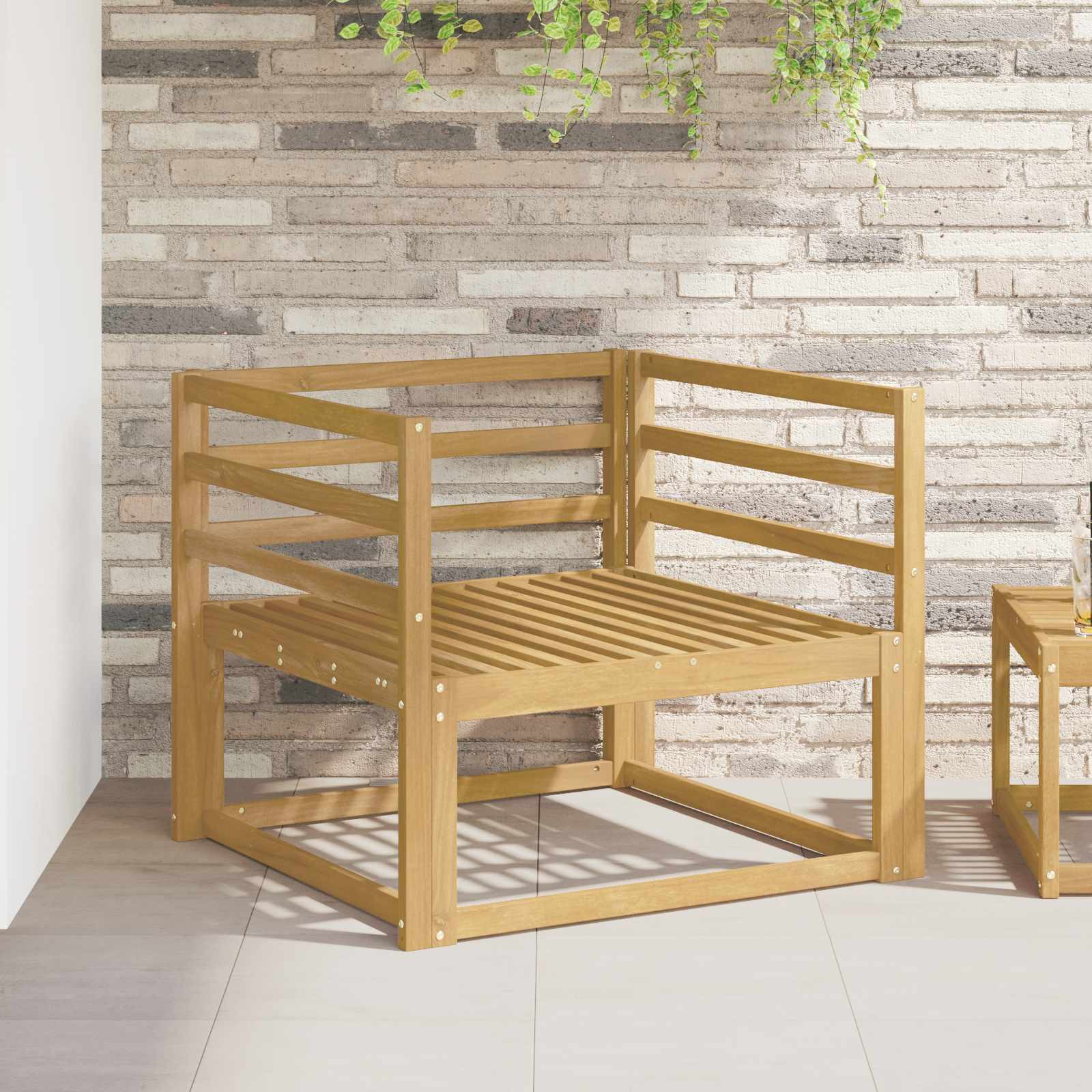vidaXL Armlehnen Modul 2 pcs Weiß 79 x 4 x 73 cm Massivholz Akazie