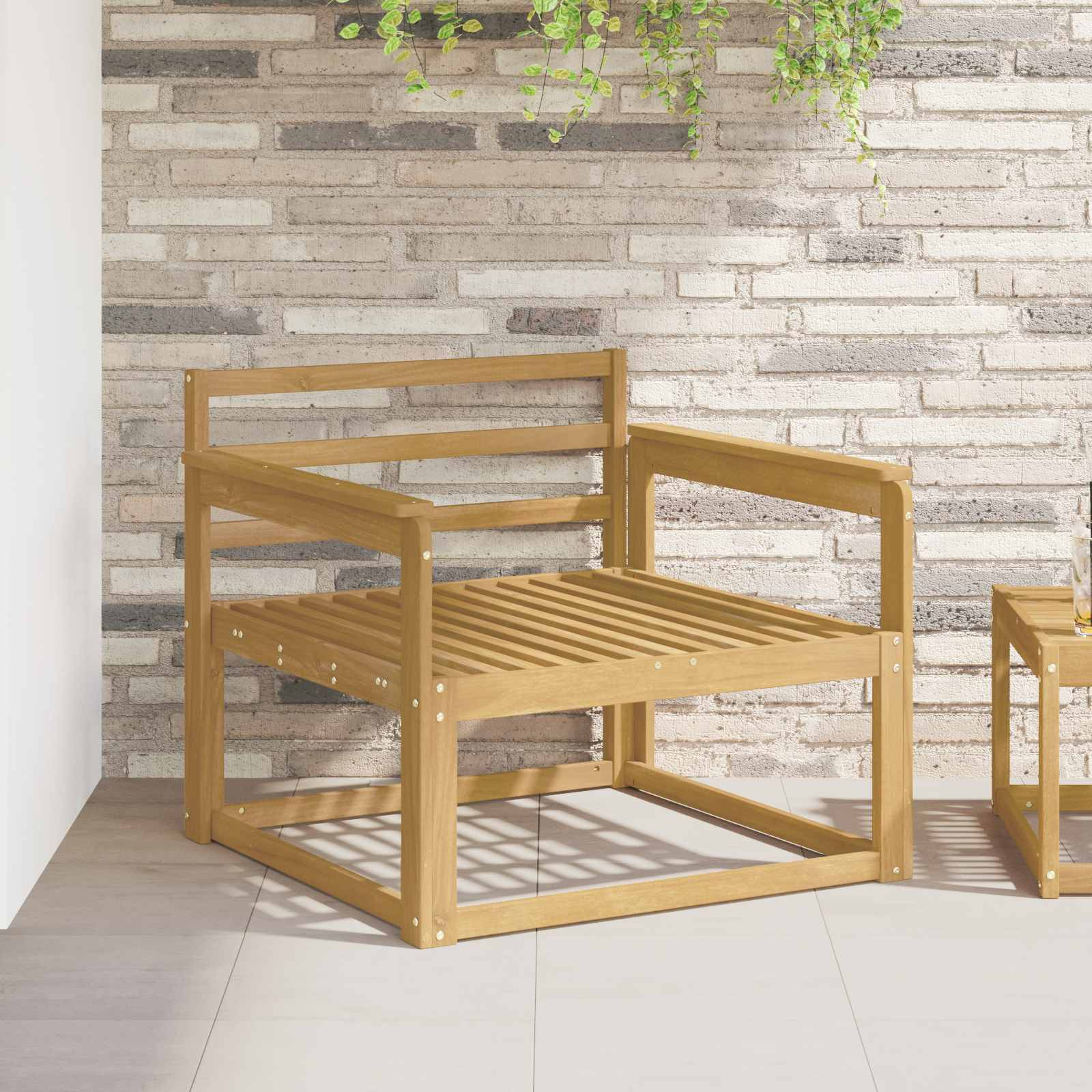 vidaXL Armlehnen Modul 2 pcs Weiß 79 x 6 x 61 cm Massivholz Akazie