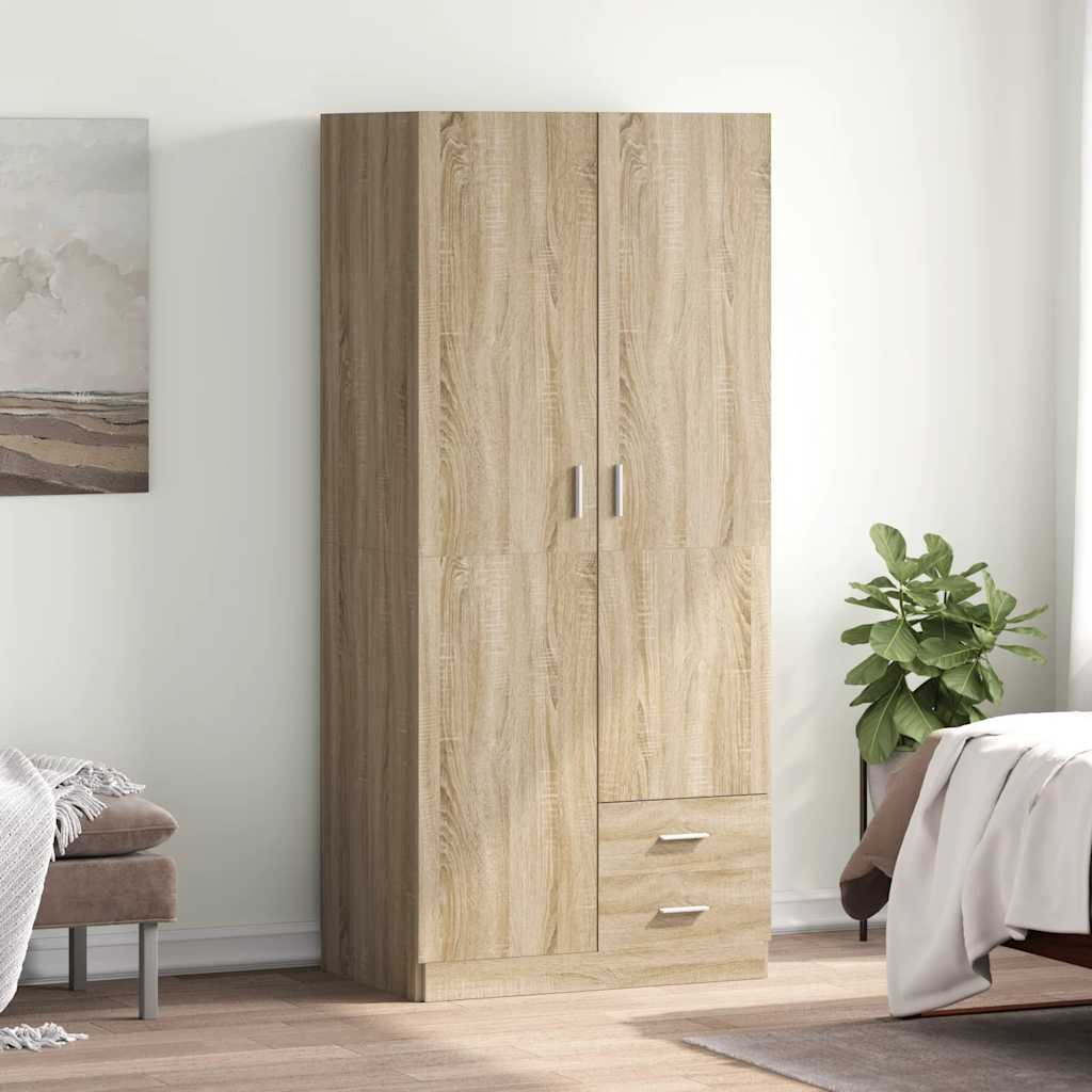 vidaXL Kleiderschrank Sonoma-Eiche 80x52x180 cm Holzwerkstoff