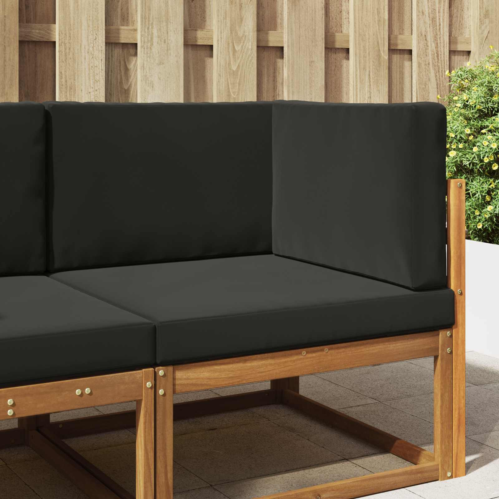 vidaXL Sofakissen für draußen 3 pcs Schwarz Polyester