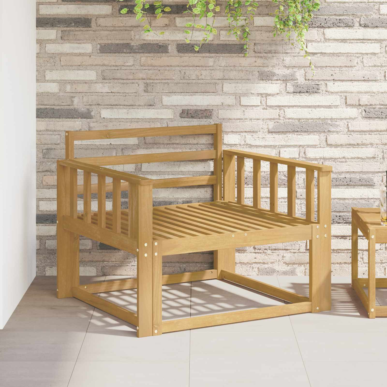 vidaXL Armlehnenmodul 2 pcs Weiß 80 x 6 x 61 cm Massivholz Akazie