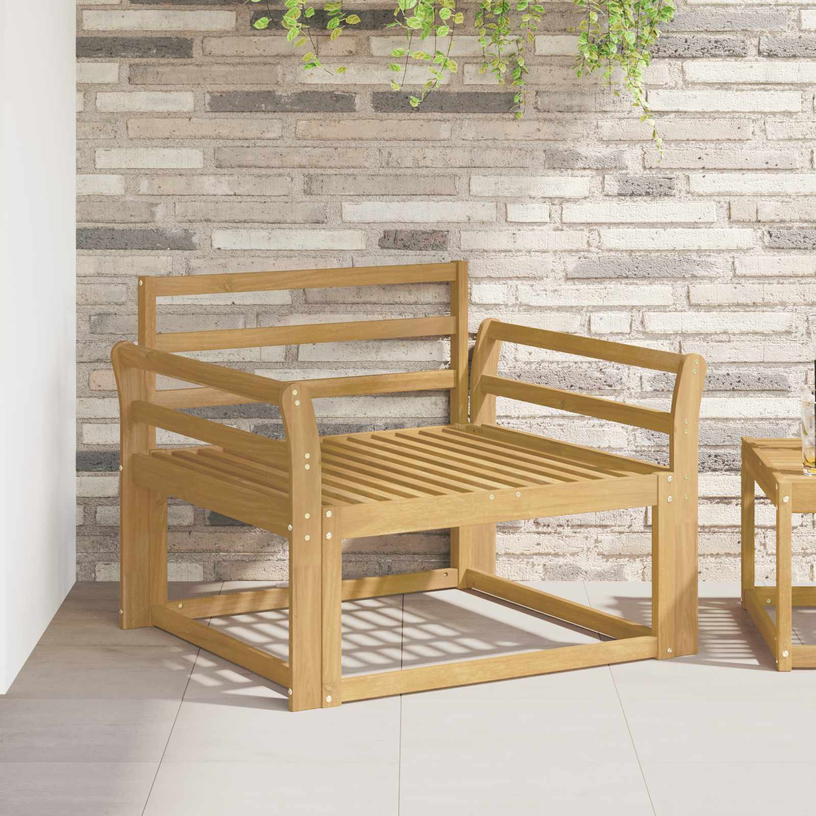 vidaXL Armlehnen Modul 2 pcs Weiß 78,5 x 8,5 x 60 cm Massivholz Akazie