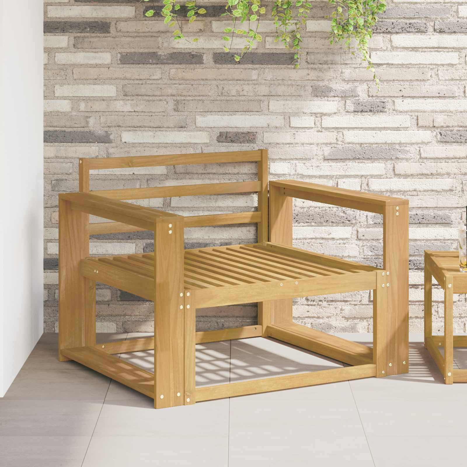 vidaXL Armlehnenmodul 2 pcs Weiß 78,5 x 10 x 61 cm Massivholz Akazie