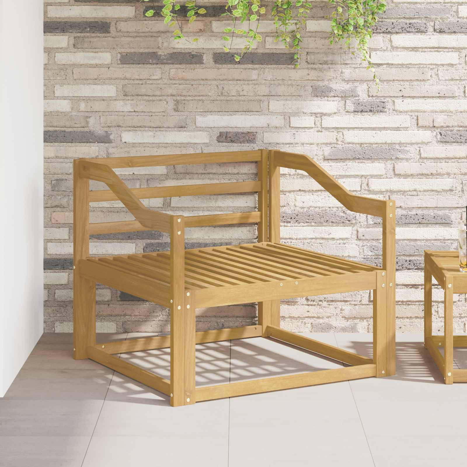 vidaXL Armlehnen Modul 2 pcs Weiß 79 x 4 x 73 cm Massivholz Akazie