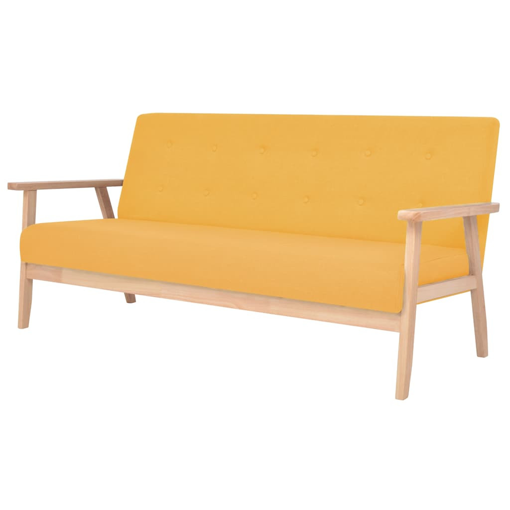 vidaXL 3-Sitzer Sofa Stoff Gelb