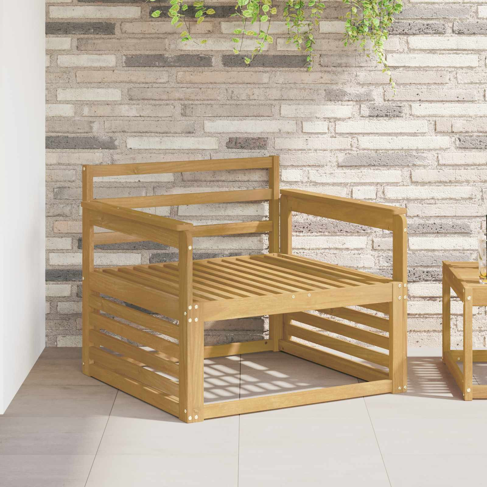 vidaXL Armlehnen Modul 2 pcs Weiß 79 x 6 x 61 cm Massivholz Akazie
