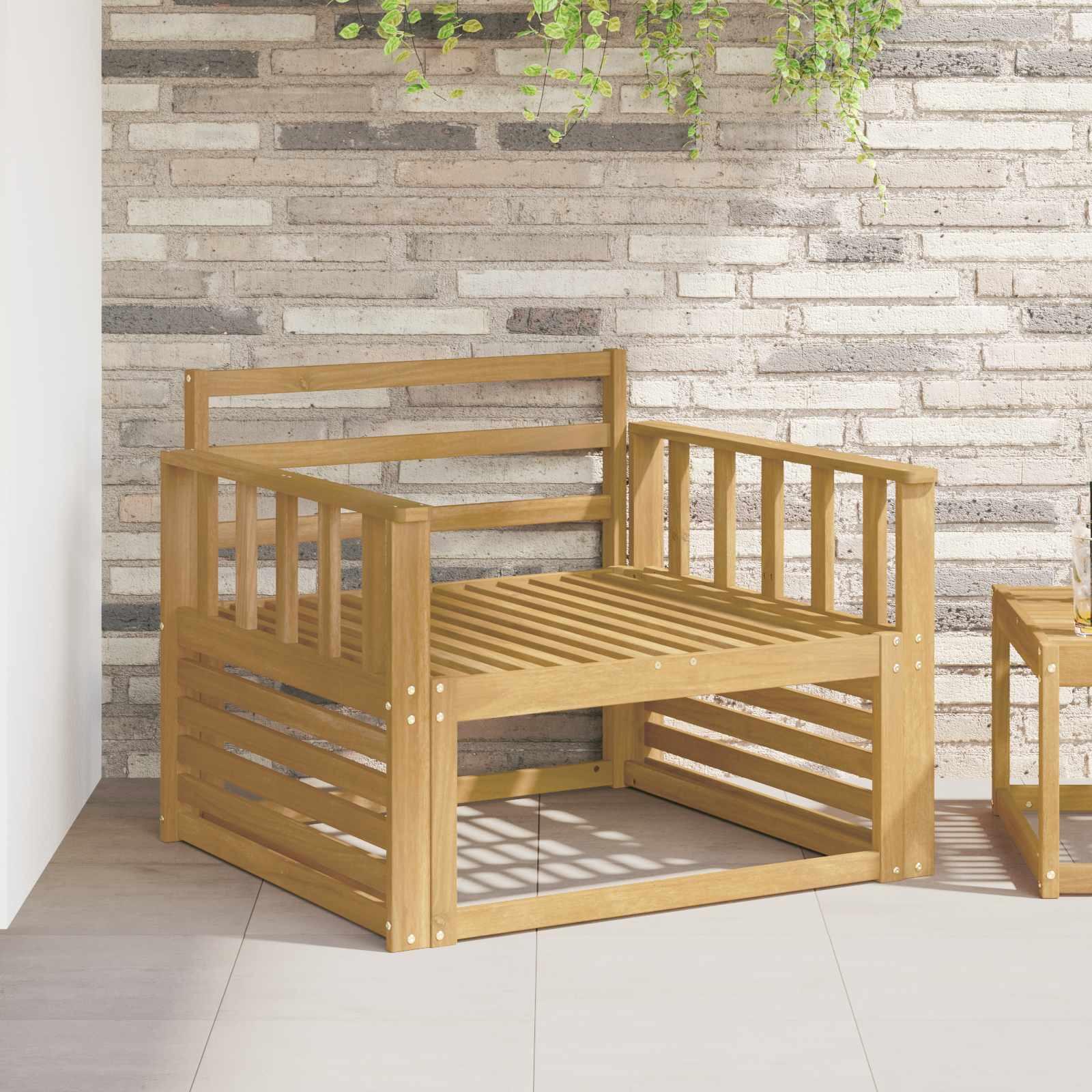 vidaXL Armlehnen Modul 2 pcs Weiß 80 x 6 x 61 cm Massivholz Akazie