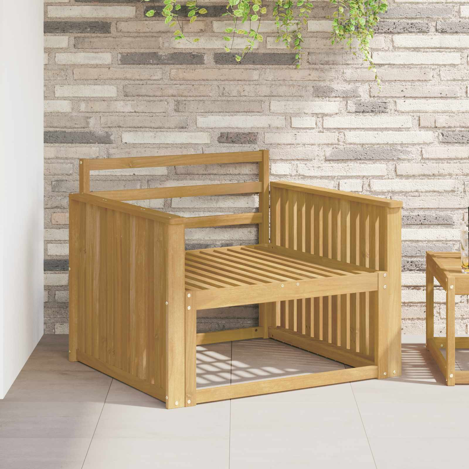 vidaXL Armlehnen Modul 2 pcs Weiß 80 x 6 x 61 cm Massivholz Akazie