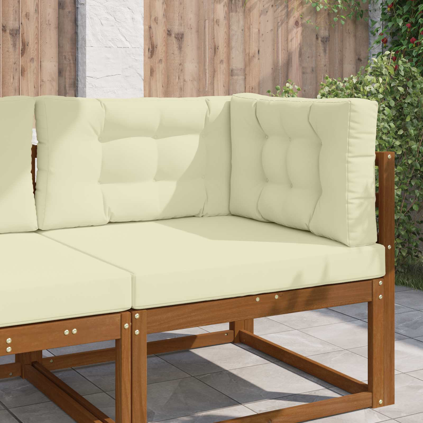 vidaXL Sofakissen für draußen 3 pcs Creme Polyester