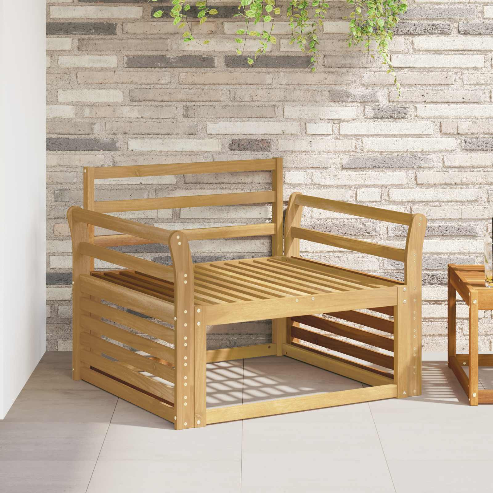 vidaXL Armlehnen Modul 2 pcs Weiß 78,5 x 8,5 x 60 cm Massivholz Akazie