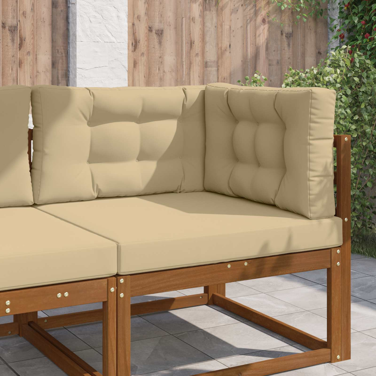 vidaXL Sofakissen für draußen 3 pcs Beige Polyester