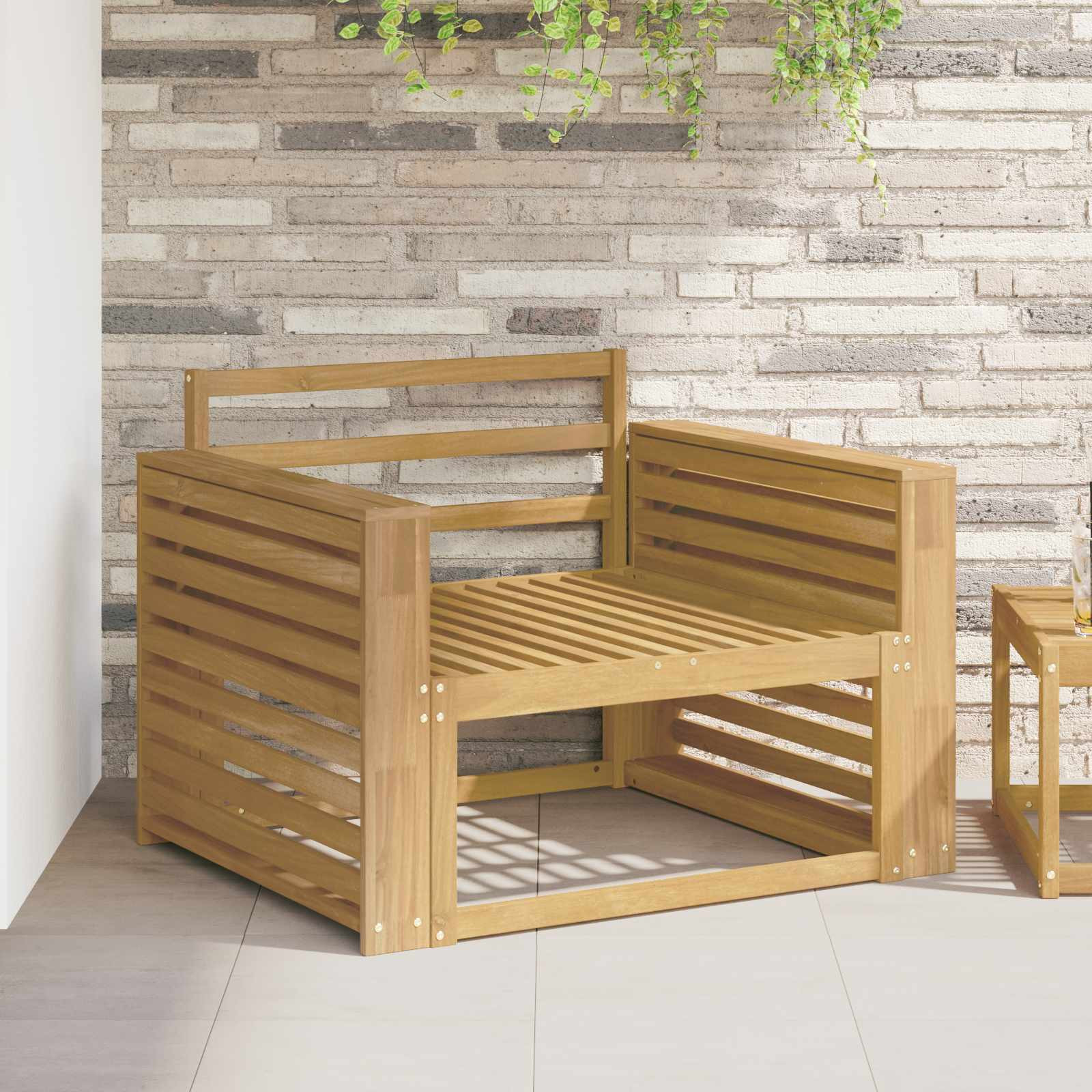vidaXL Armlehnen Modul 2 pcs Weiß 78,5 x 10 x 61 cm Massivholz Akazie