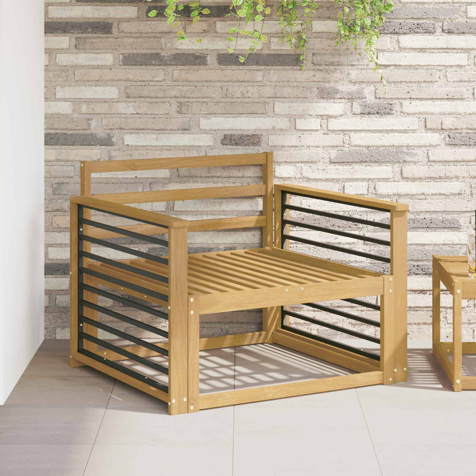 vidaXL Armlehnen Modul 2 pcs Weiß 80 x 6 x 61 cm Massivholz Akazie