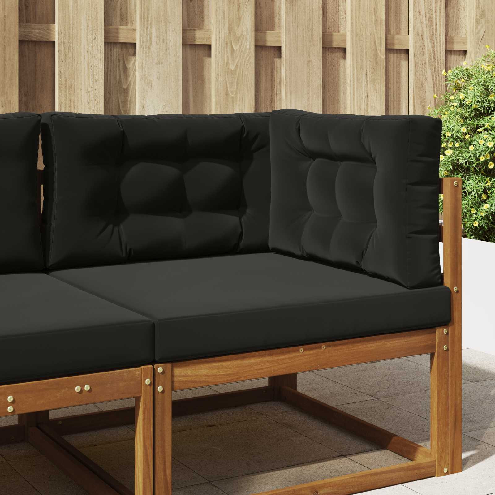 vidaXL Sofakissen für draußen 3 pcs Schwarz Polyester