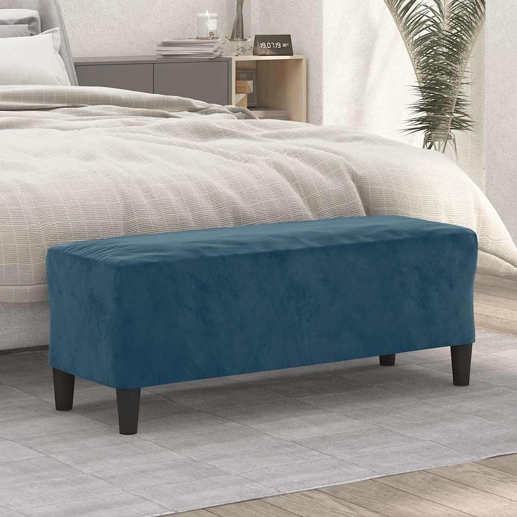vidaXL Sitzbank Blau 100x35x41 cm Samt
