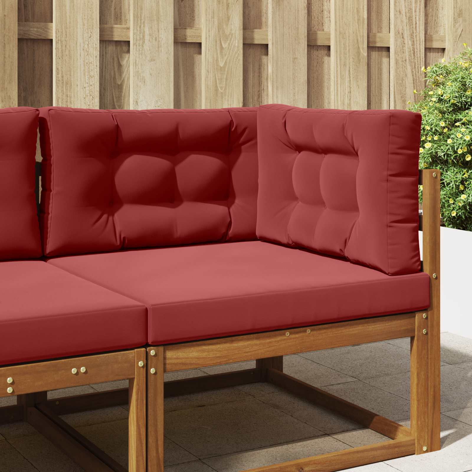 vidaXL Sofakissen für draußen 3 pcs Weinrot Polyester
