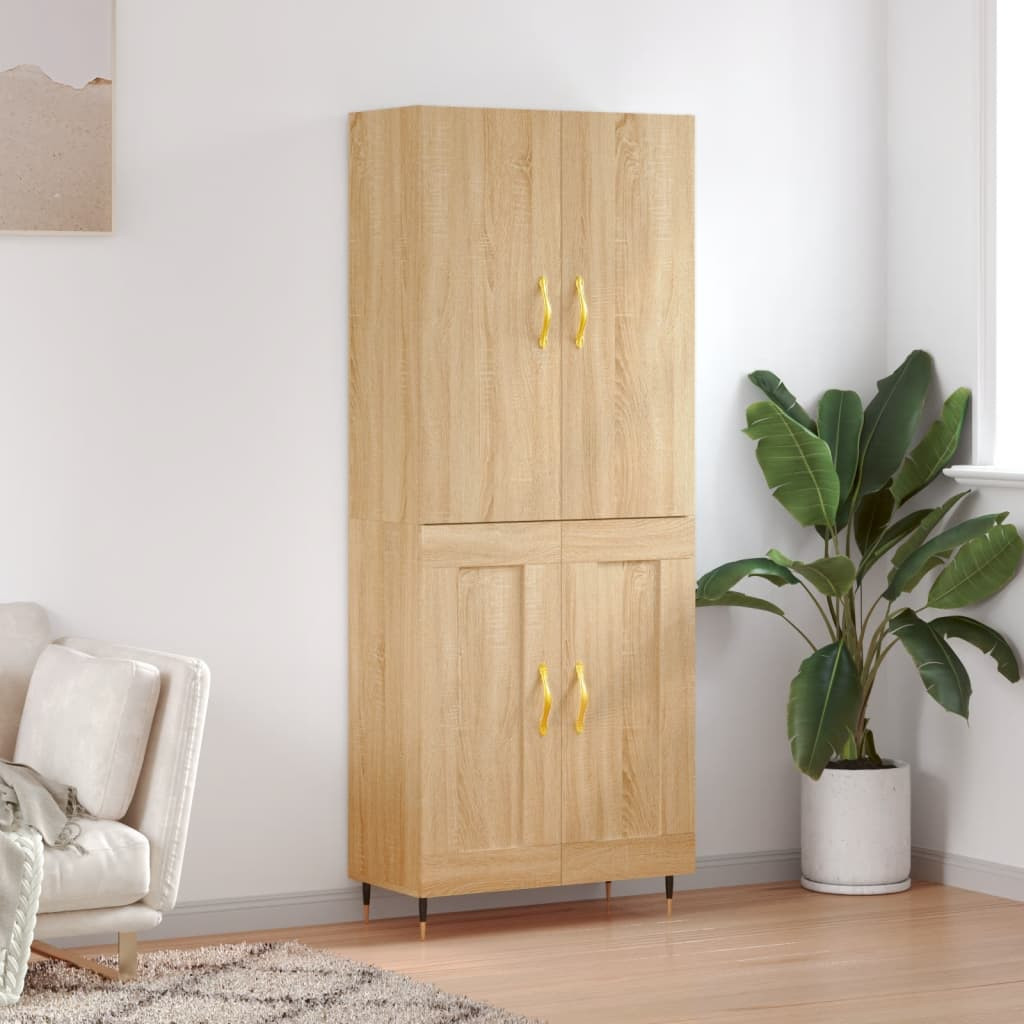 vidaXL Highboard Sonoma-Eiche 69,5x34x180 cm Holzwerkstoff