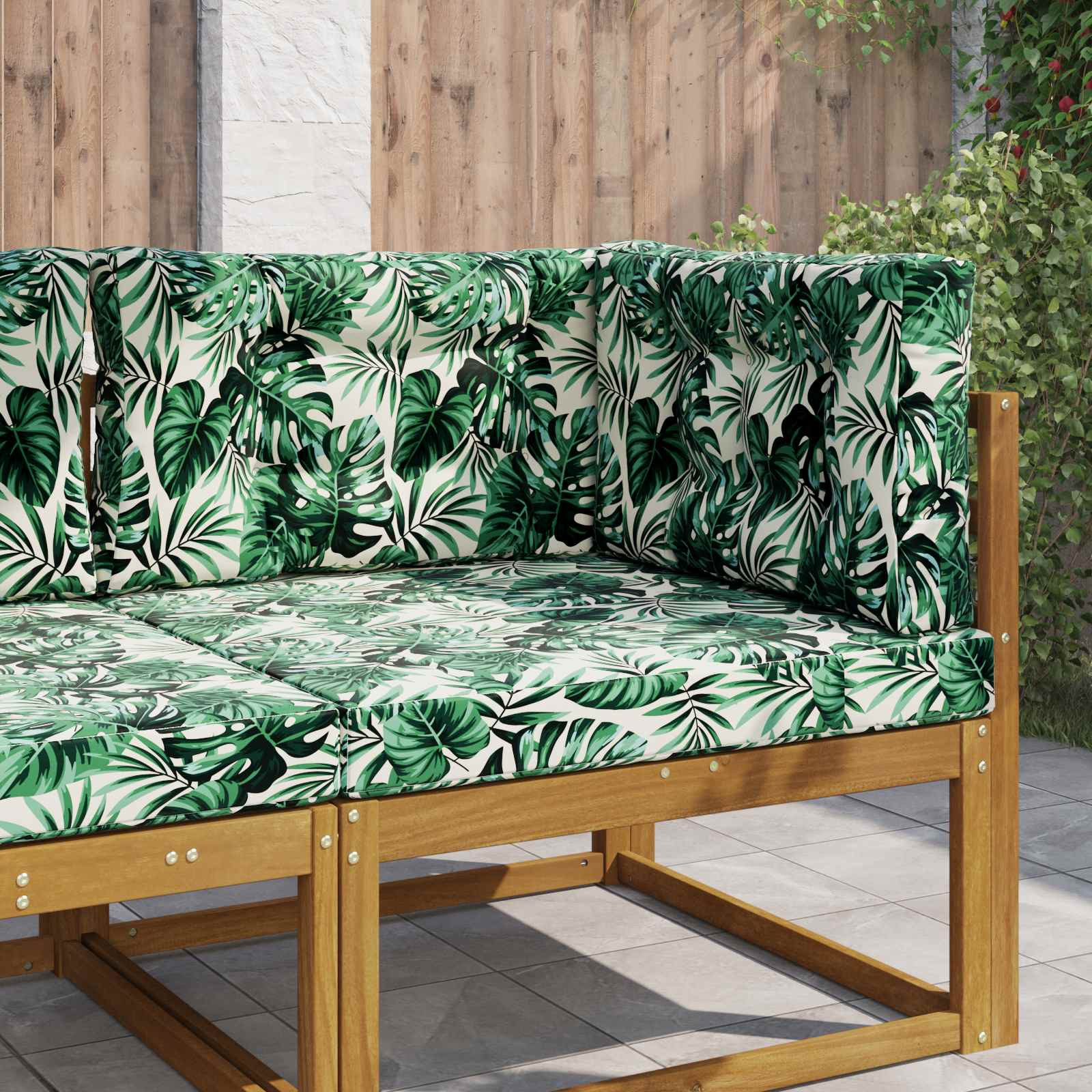 vidaXL Sofakissen für draußen 3 pcs Blattmuster Polyester
