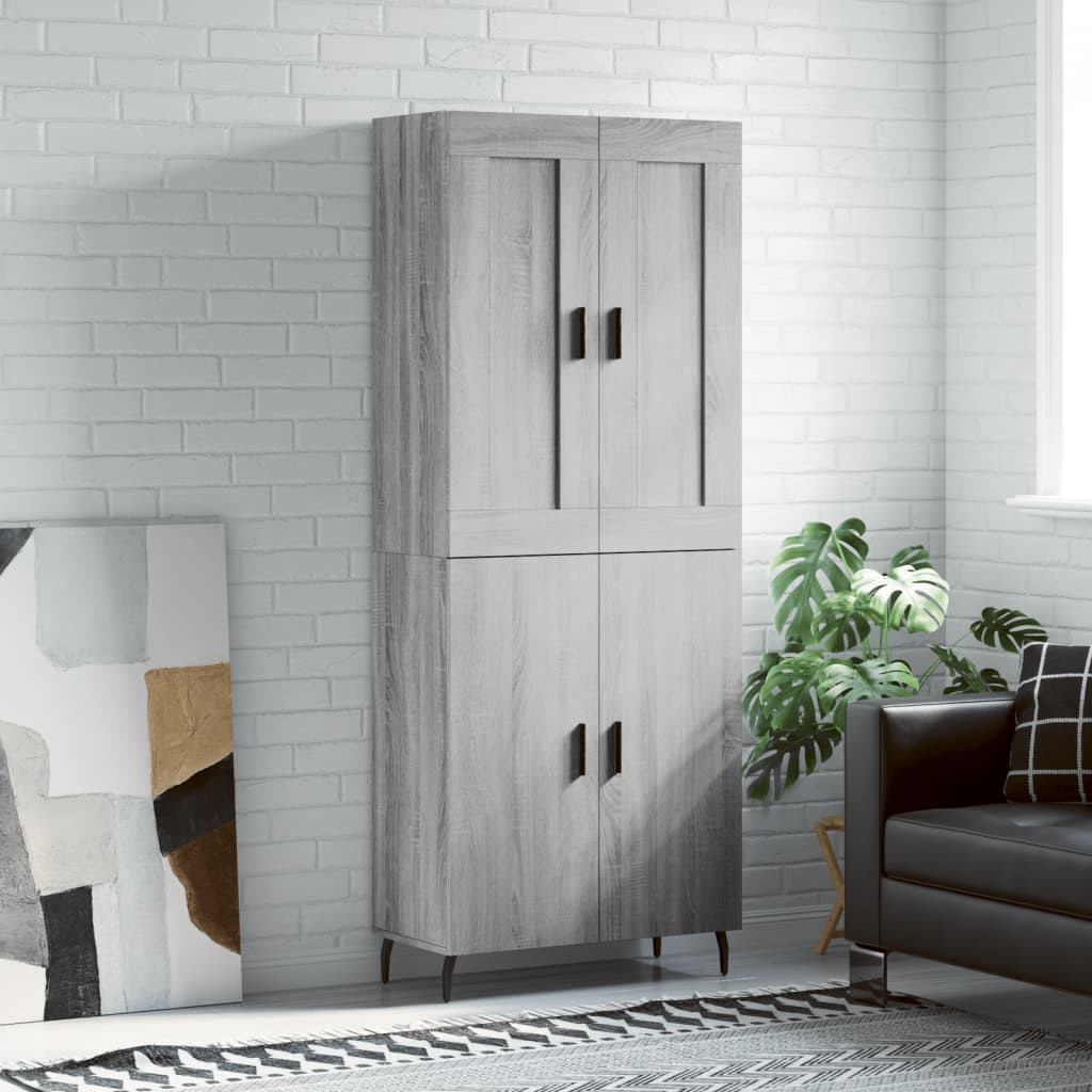 vidaXL Highboard Grau Sonoma 69,5x34x180 cm Holzwerkstoff